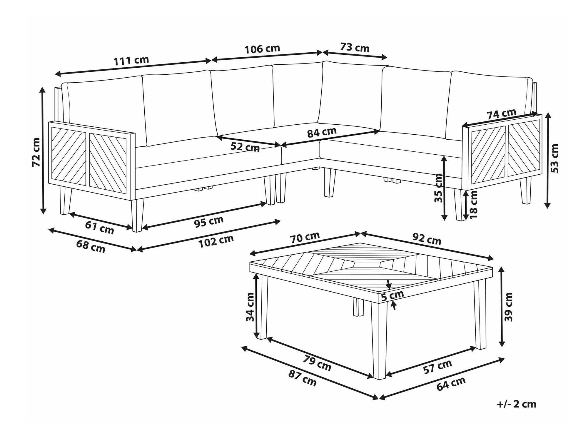 Set vrtnog namještaja Camenou 110