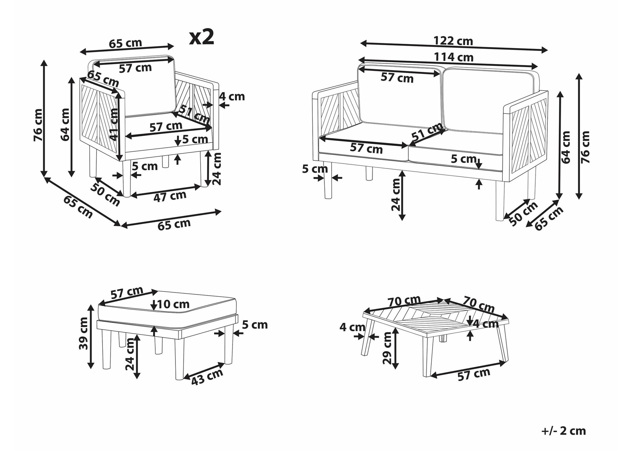 Set vrtnog namještaja Camenou 112