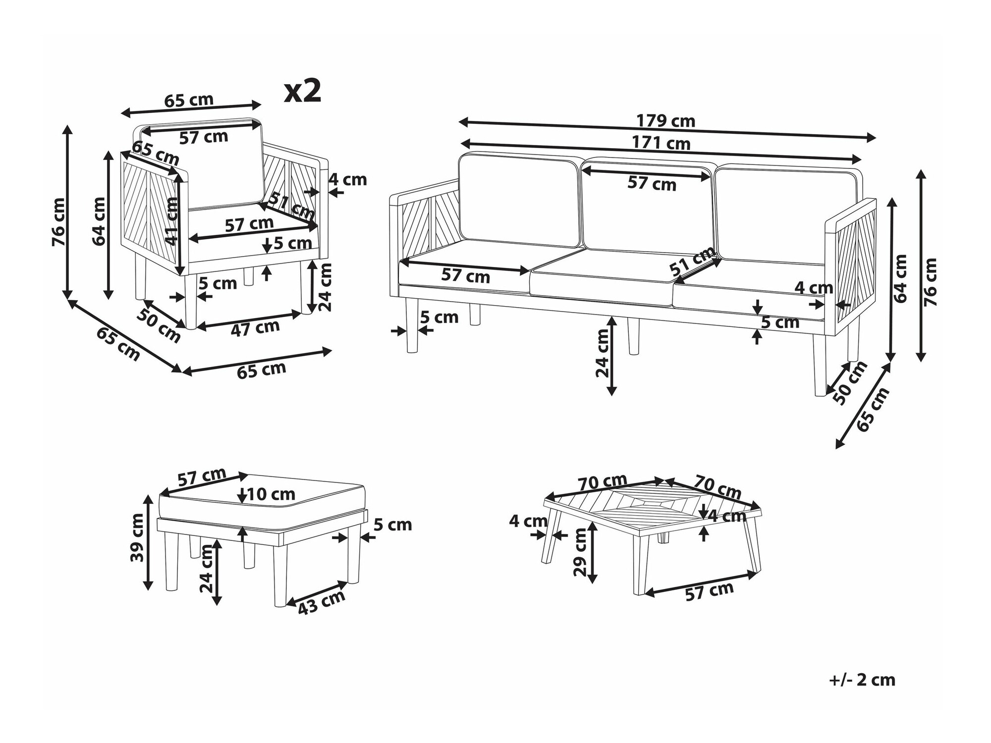 Set vrtnog namještaja Camenou 114