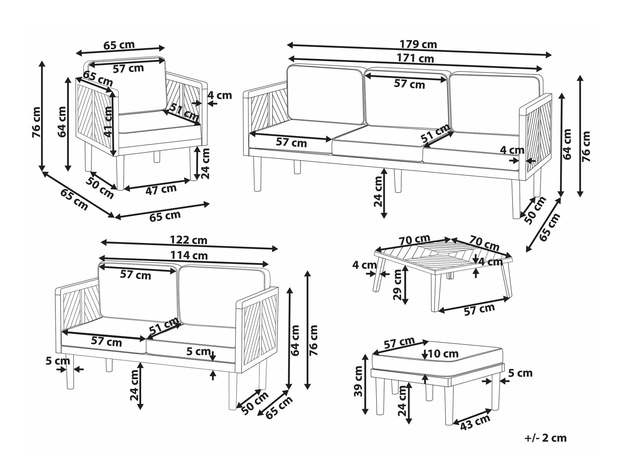 Set vrtnog namještaja Camenou 115