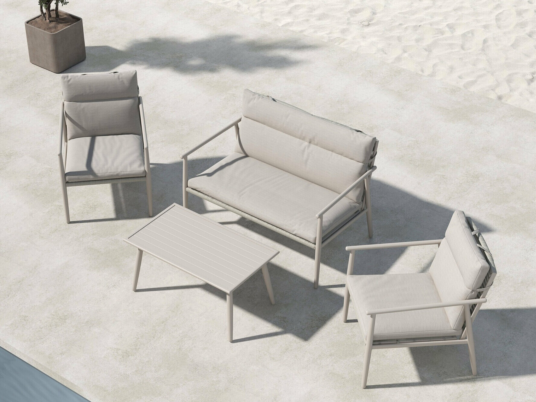 Set vrtnog namještaja Dallas 4831 (Bež)