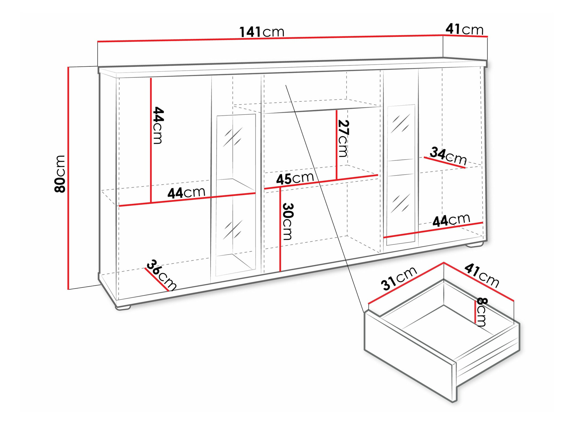 Komoda Tucson 114 (Bijela)