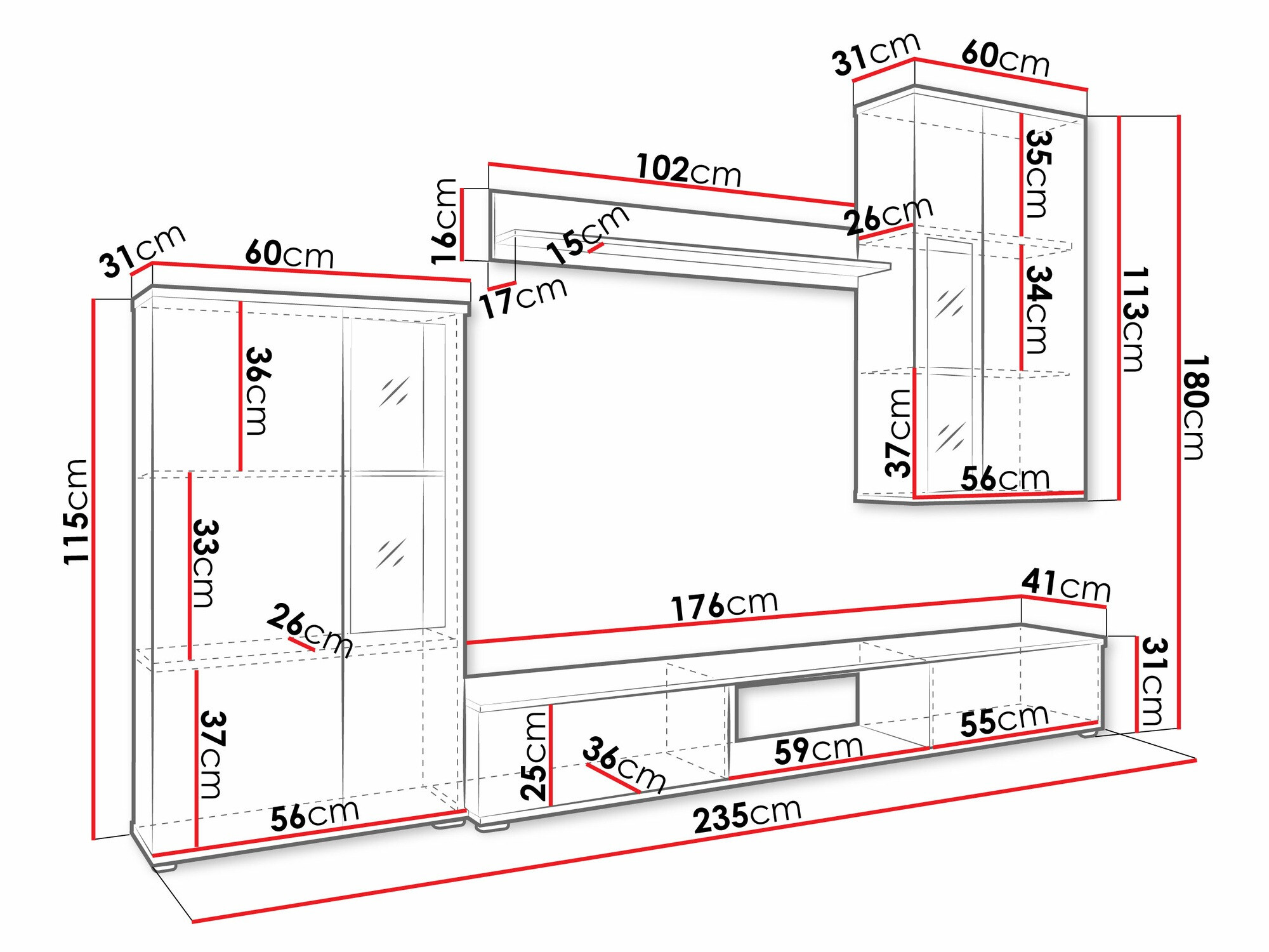 Set za dnevni boravak Genio (Bijela)