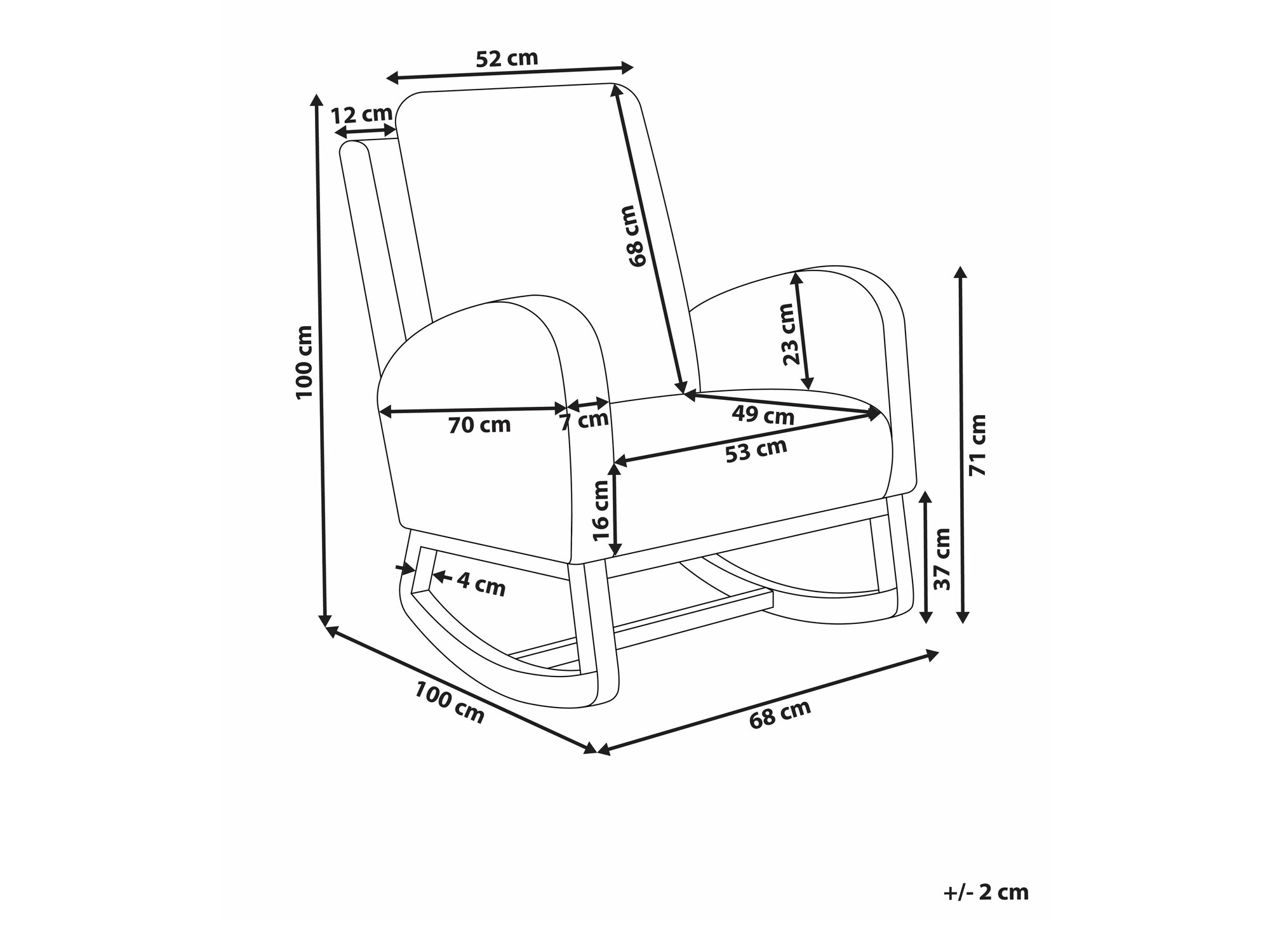Stolica za ljuljanje Berwyn 2671 (Bež)