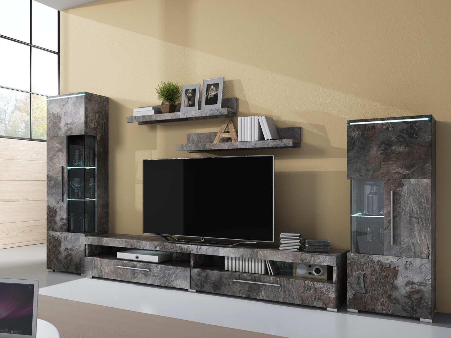 Set za dnevni boravak Torvire 107 (Tamni beton)