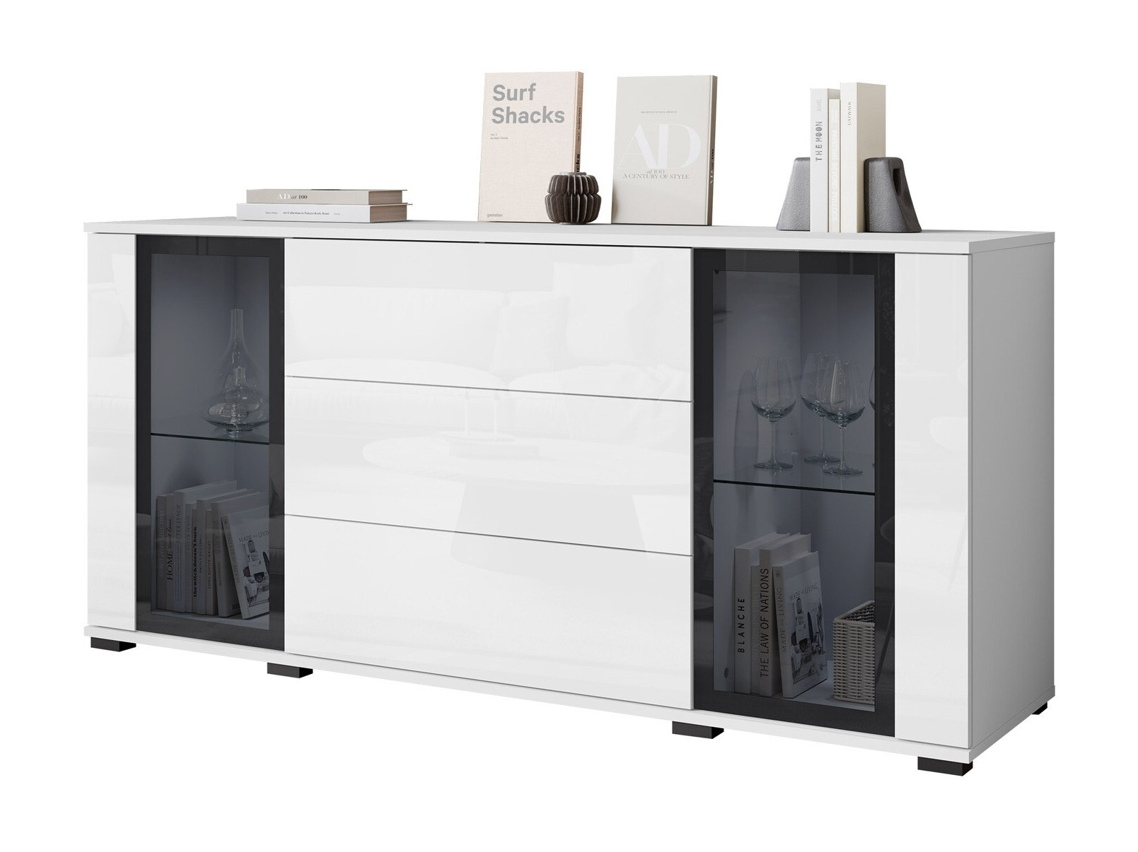 Komoda Torcame 101 (Bijela + Sjajno bijela)