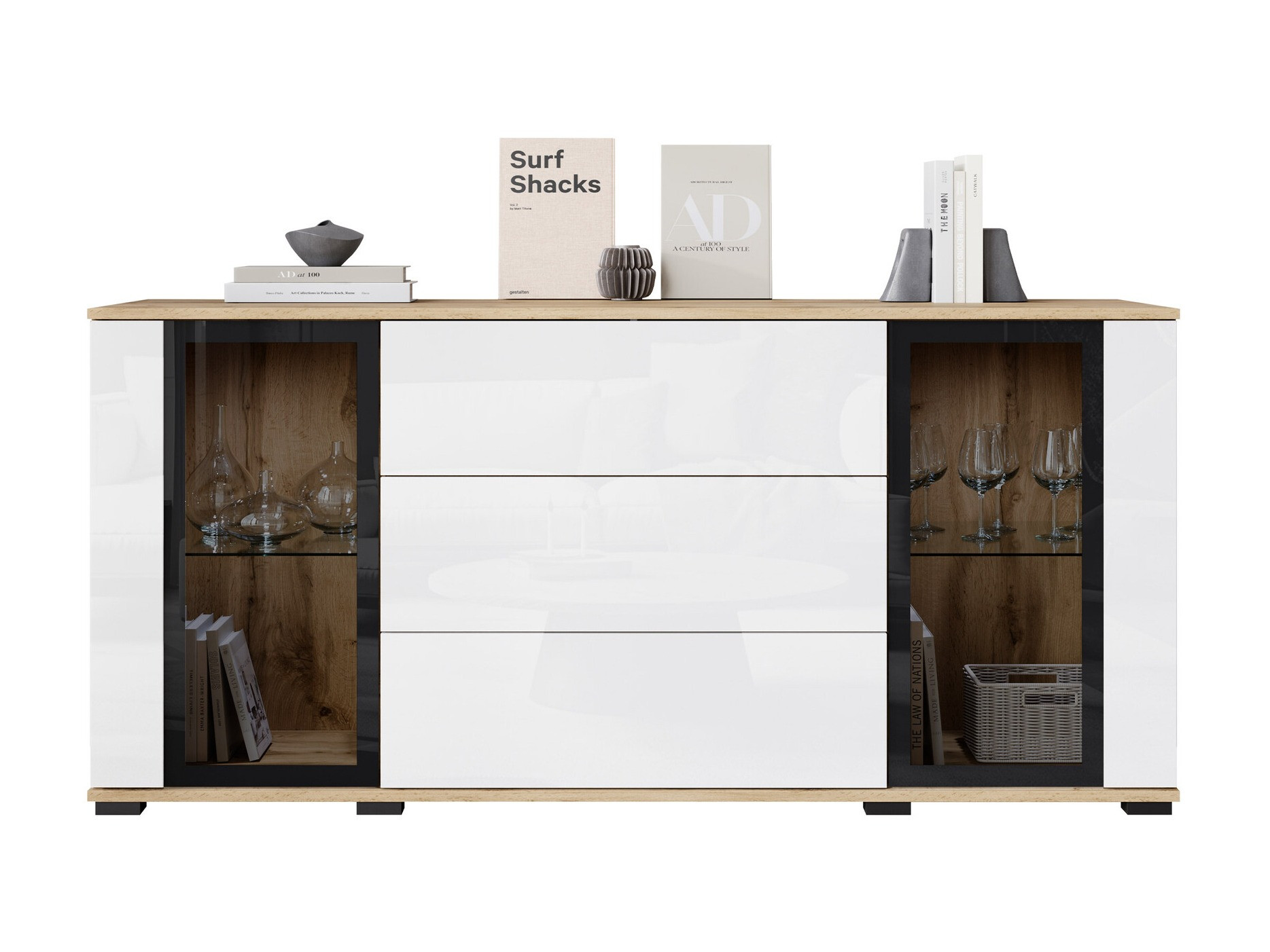 Komoda Torcame 101 (Bijela + Sjajno bijela)