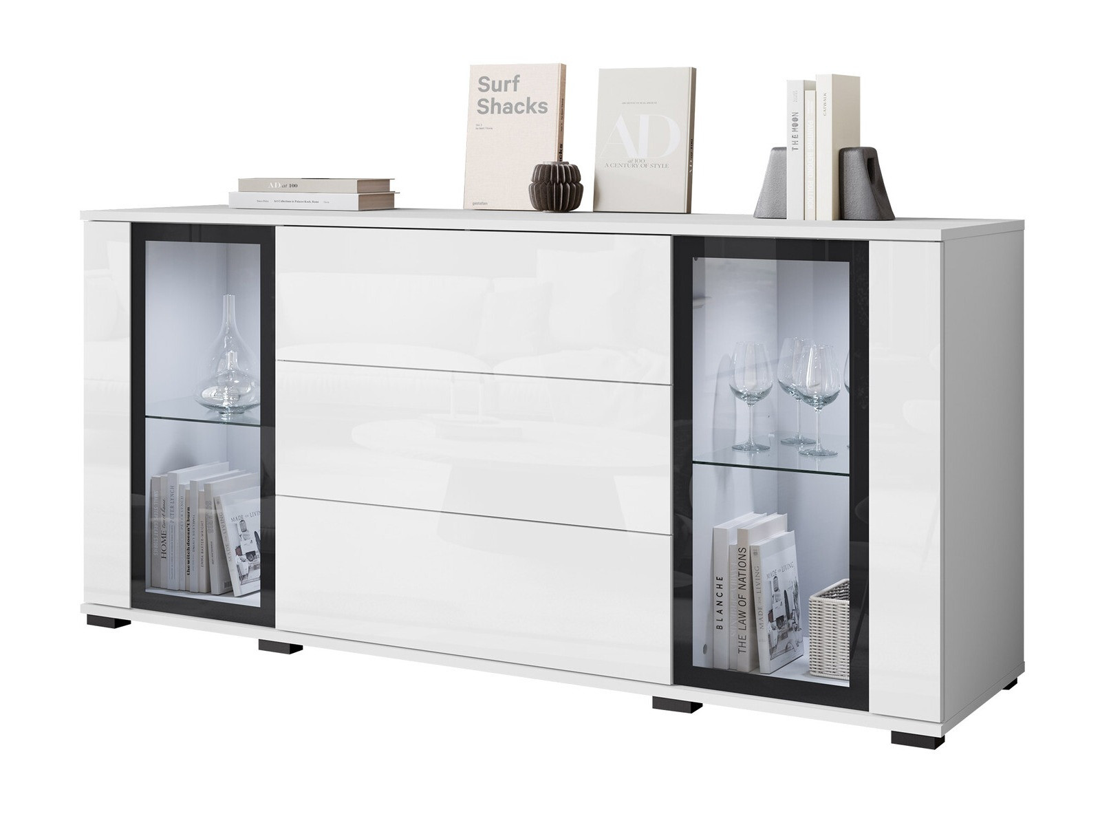 Komoda Torcame 101 (Bijela + Sjajno bijela)