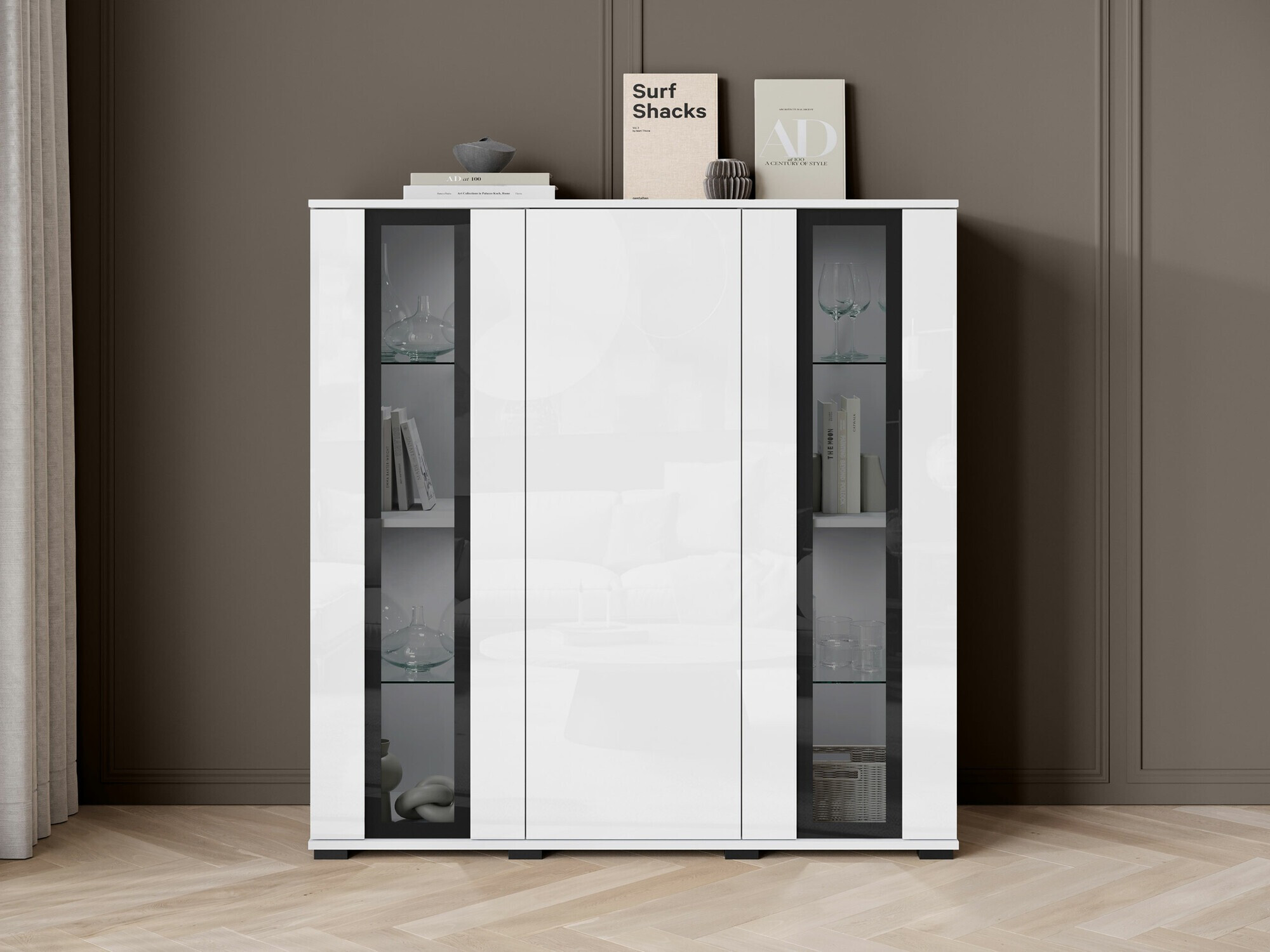 Ormarić Torcame 100 (Bijela + Sjajno bijela)