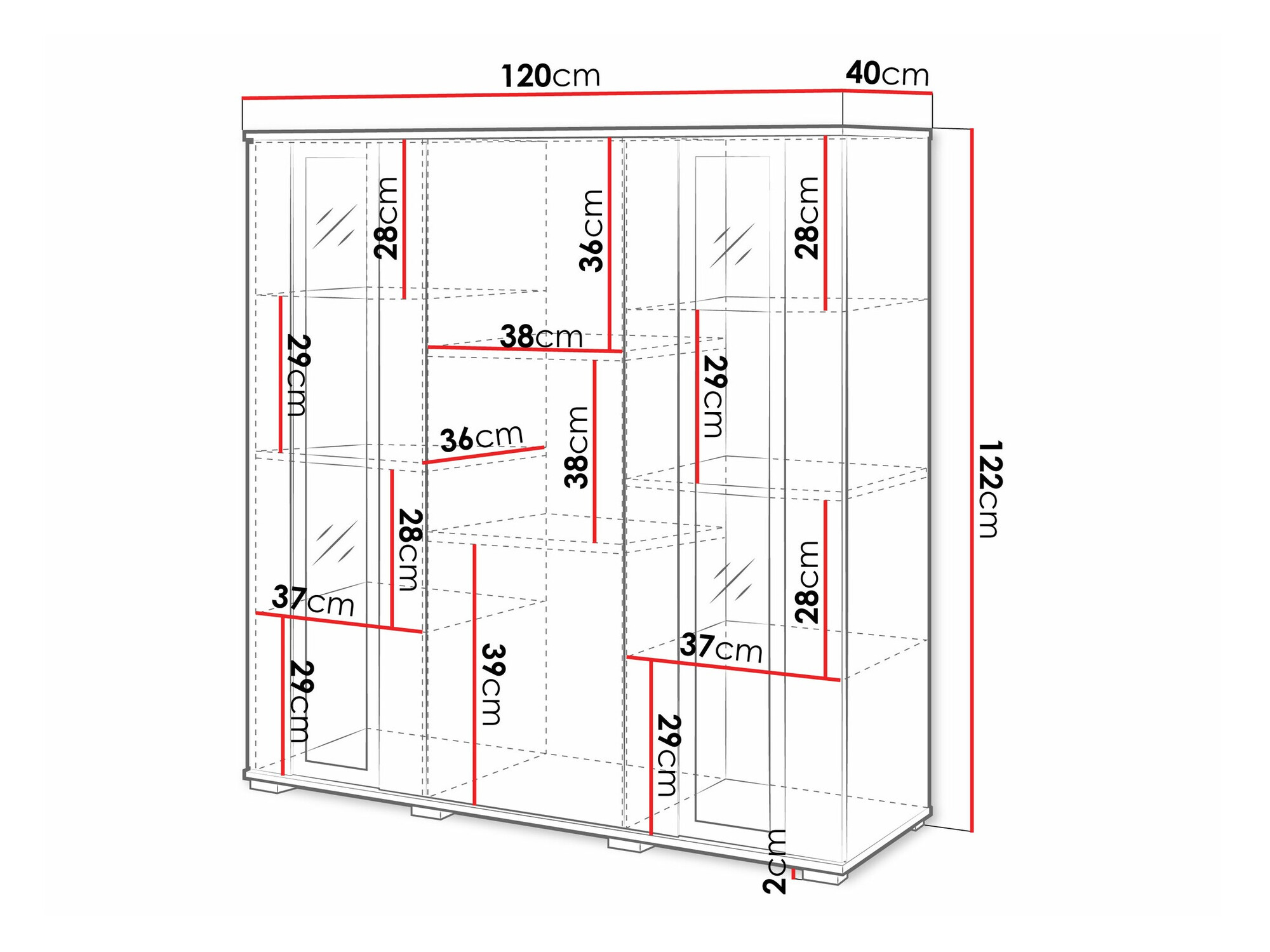 Ormarić Torcame 100 (Bijela + Sjajno bijela)