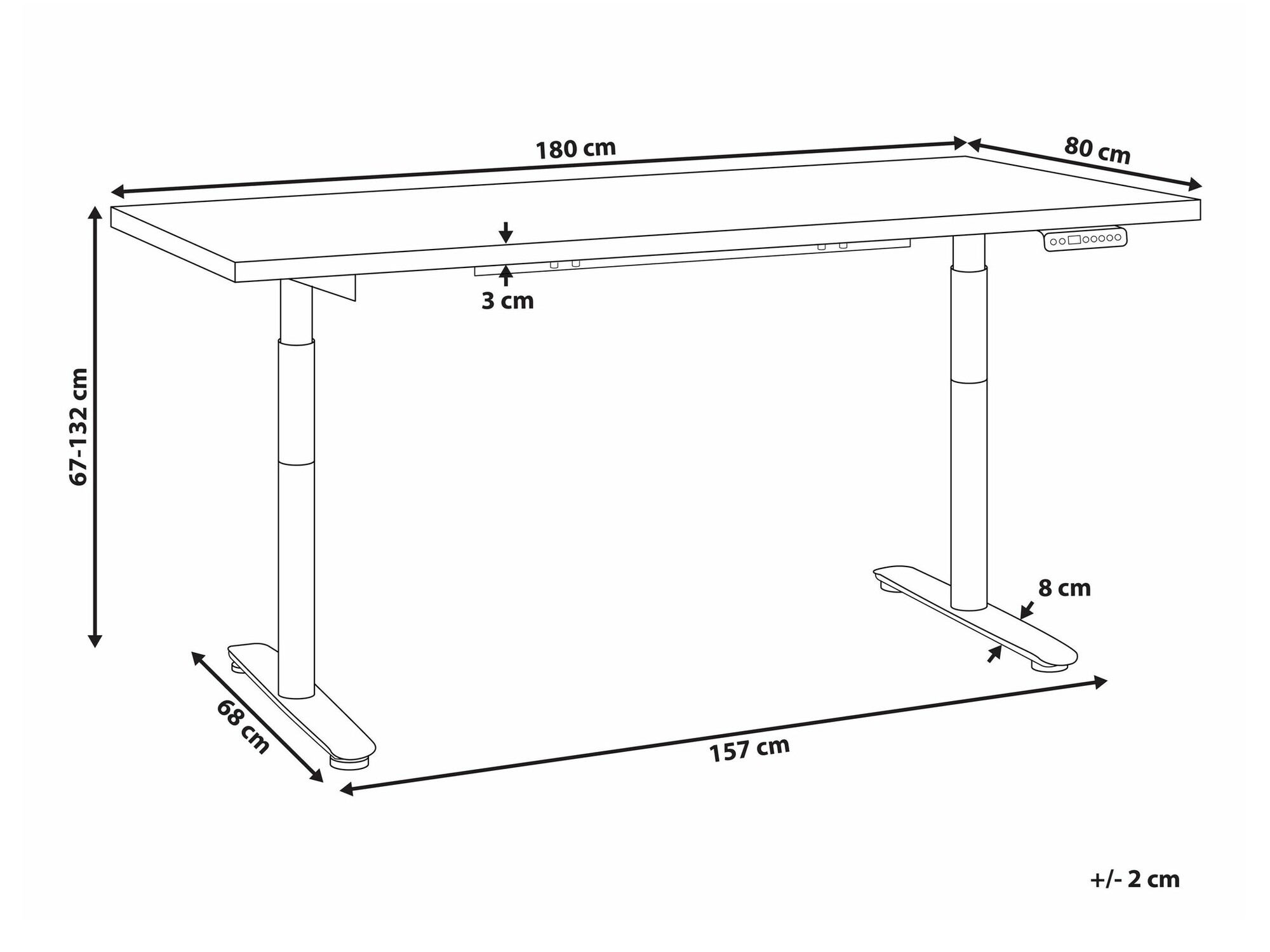 Radni stol podesiv po visini Berwyn 2194 (Tamno drvo)