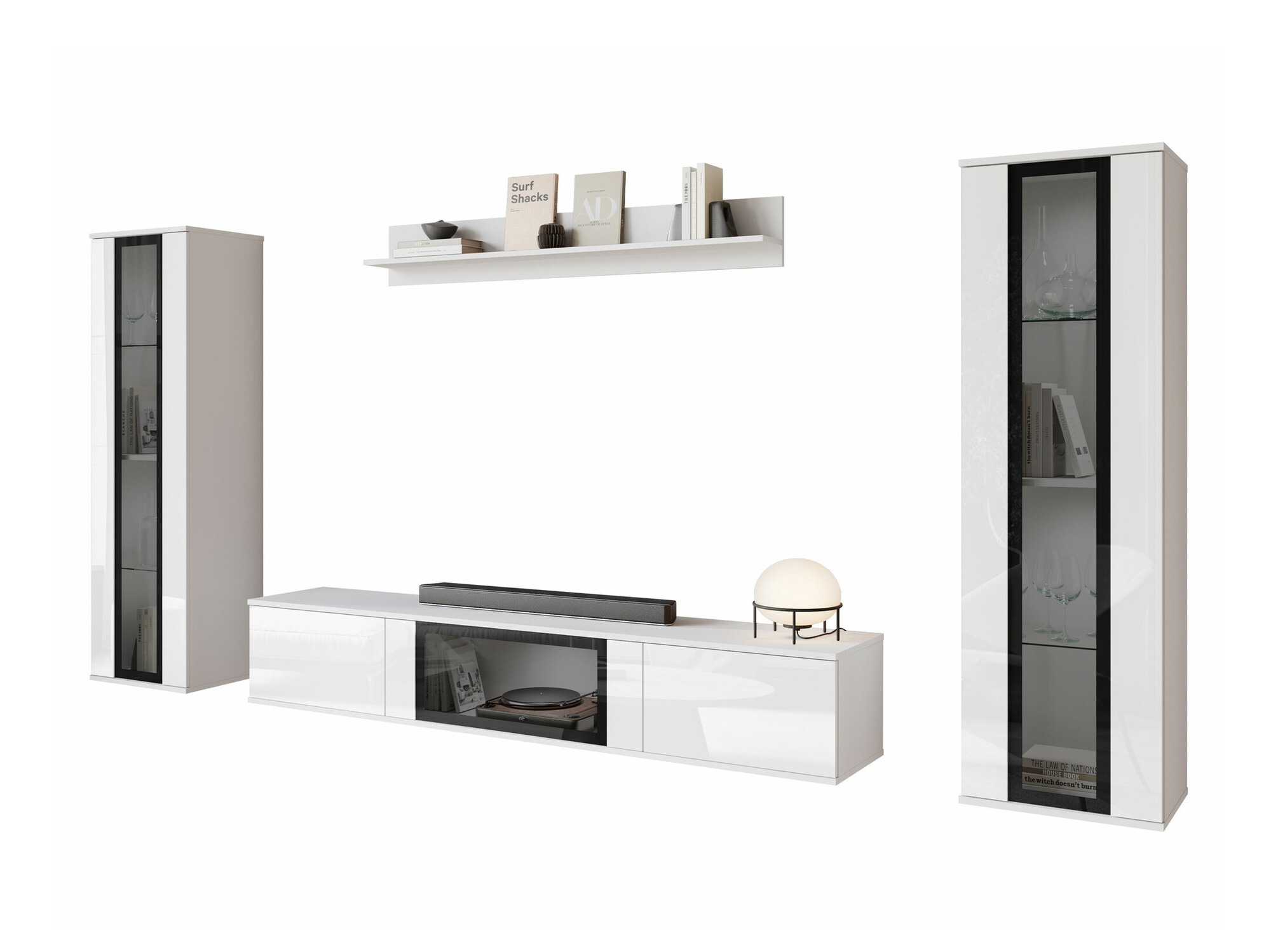 Set za dnevni boravak Torcame 103 (Bijela + Sjajno bijela)