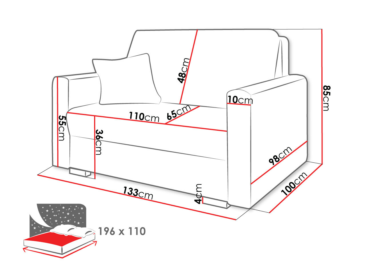 Kauč na razvlačenje Solrin II (Tilia 86)