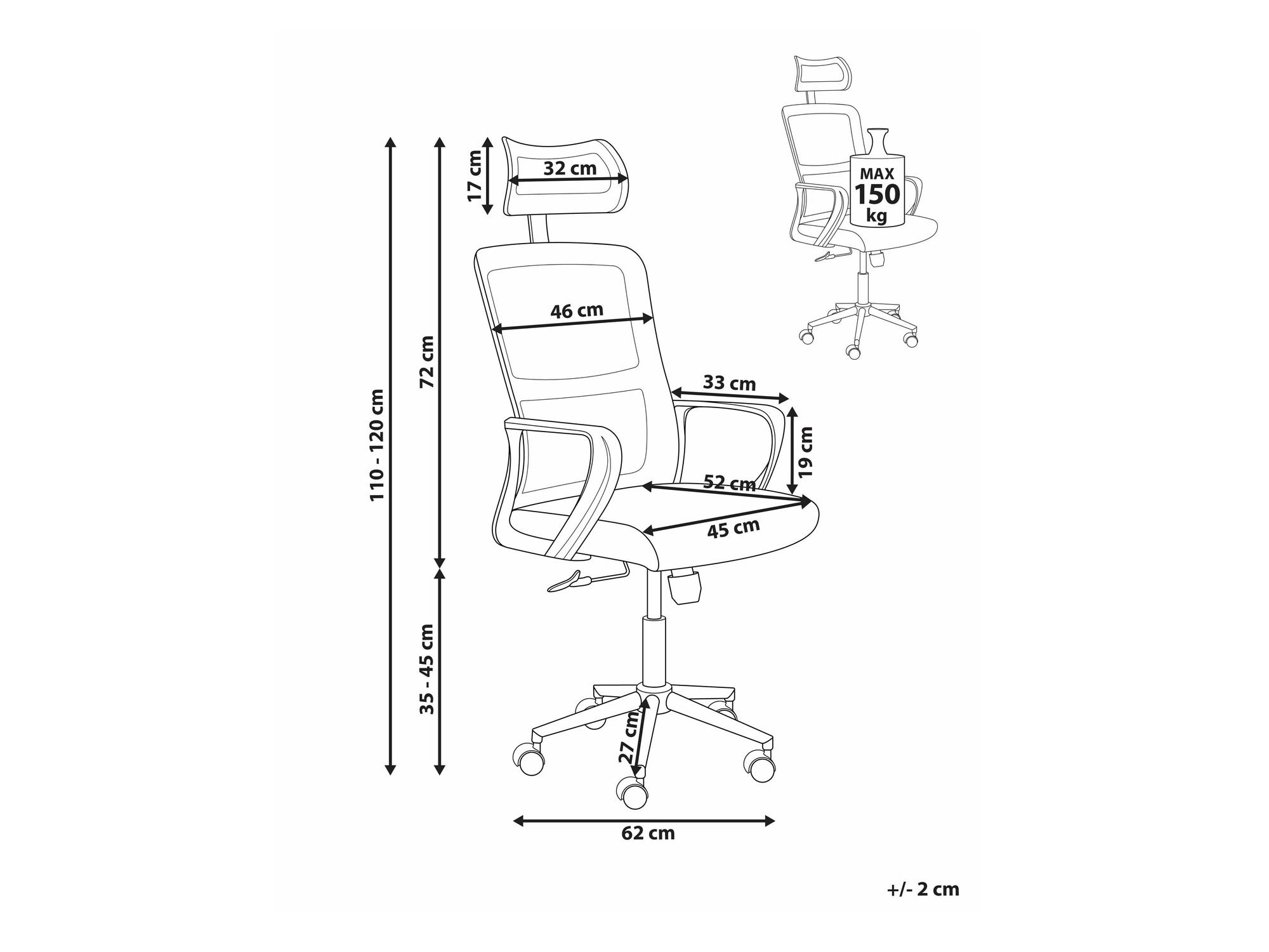 Uredska stolica Berwyn 2685 (Svijetlo siva)