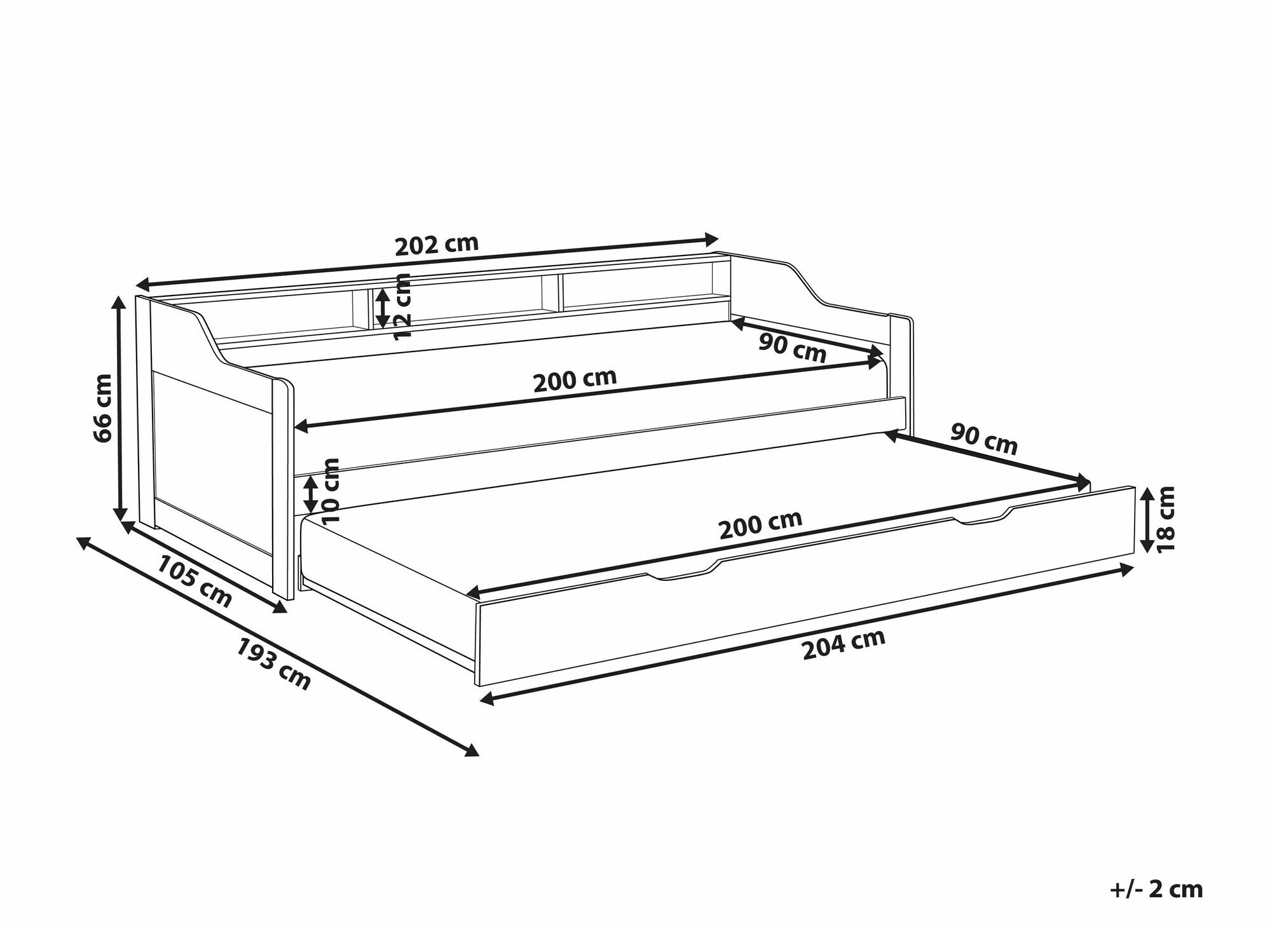 Krevet Berwyn 2289 (Bijela + Ružičasta)