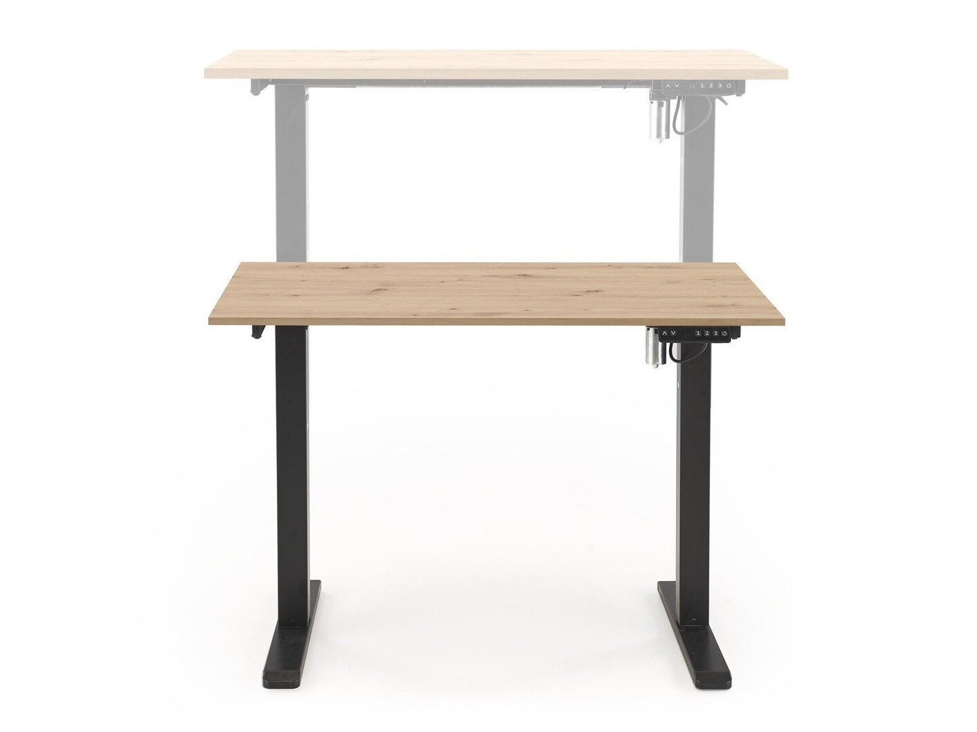 Radni stol podesiv po visini Houston 1704 (Hrast Artisan + Crna)