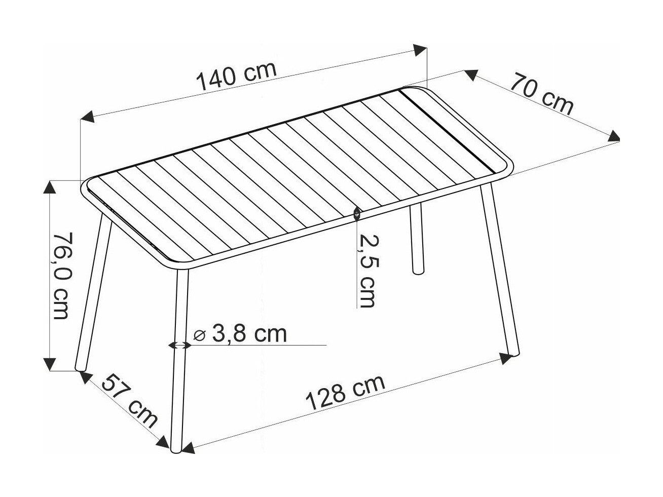 Vrtni stol Houston 1960 (Crna)