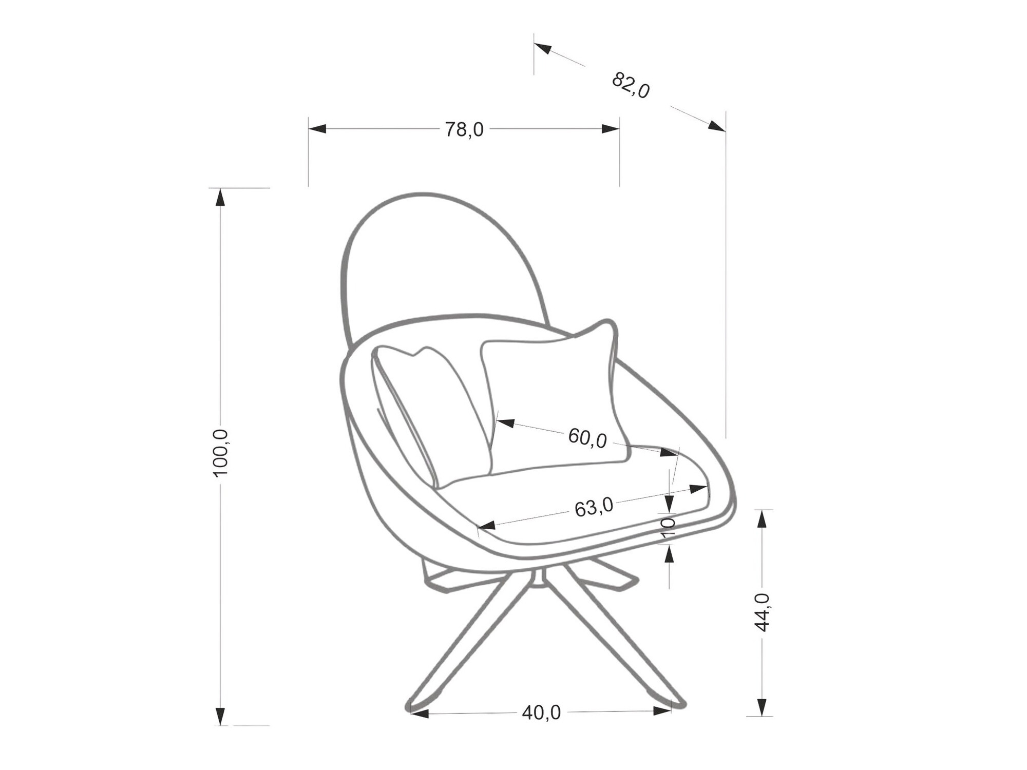 Fotelja Houston 1962 (Krem)