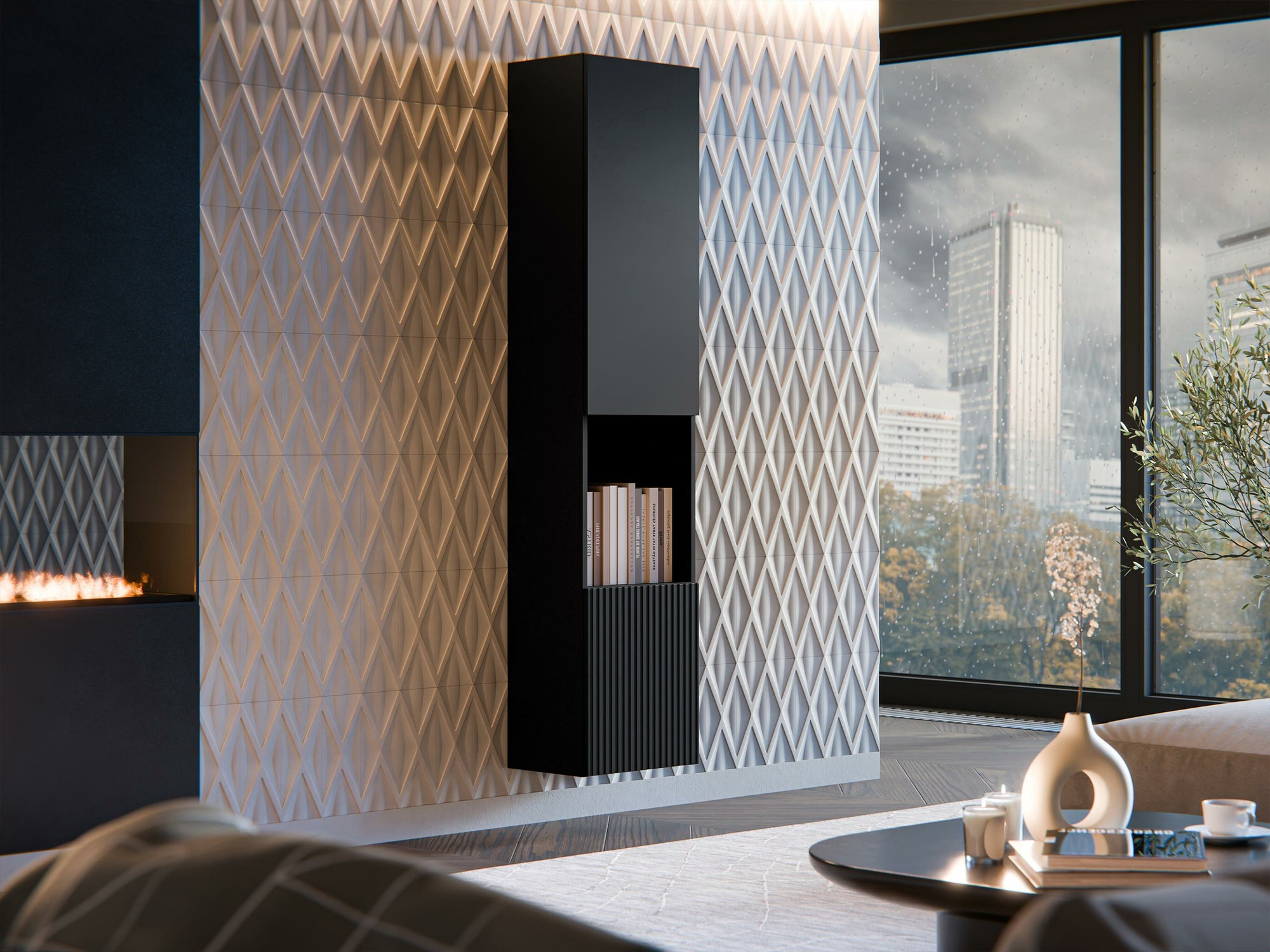 Zidna polica Species I (Crna)