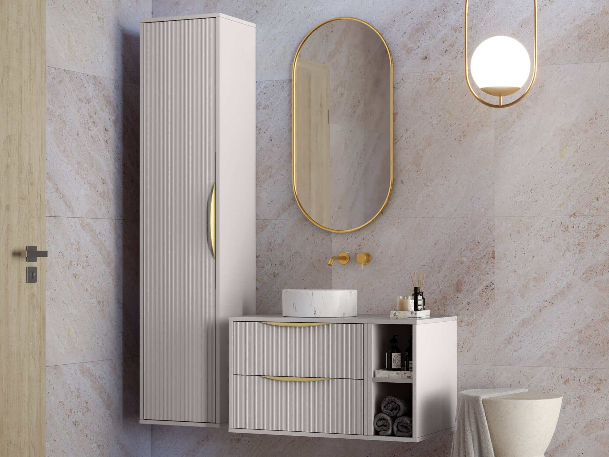 Zidni ormarić za umivaonik Burleson 162 (Kašmir)