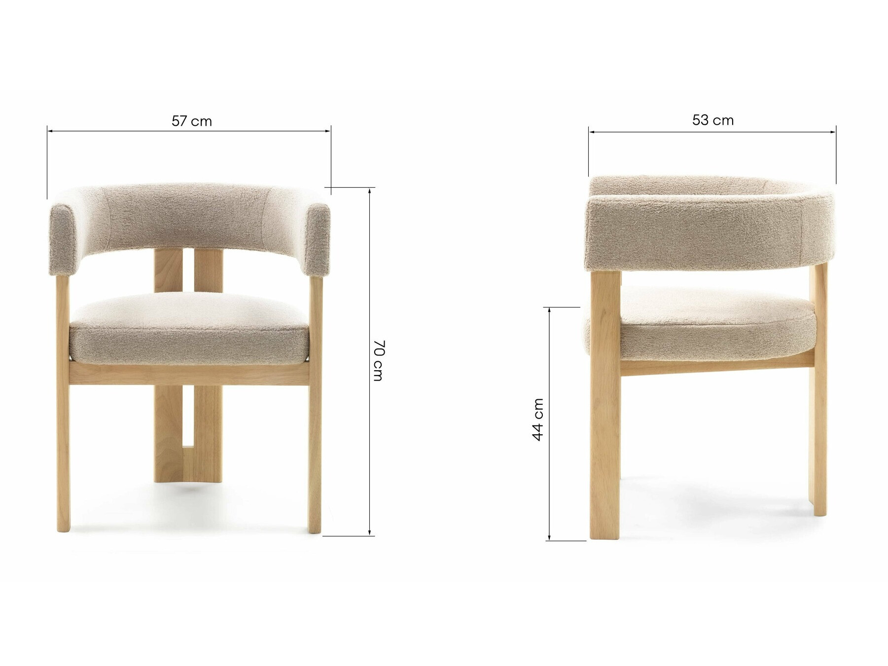 Stolica Burleson 176 (Krem + Svijetlo drvo)