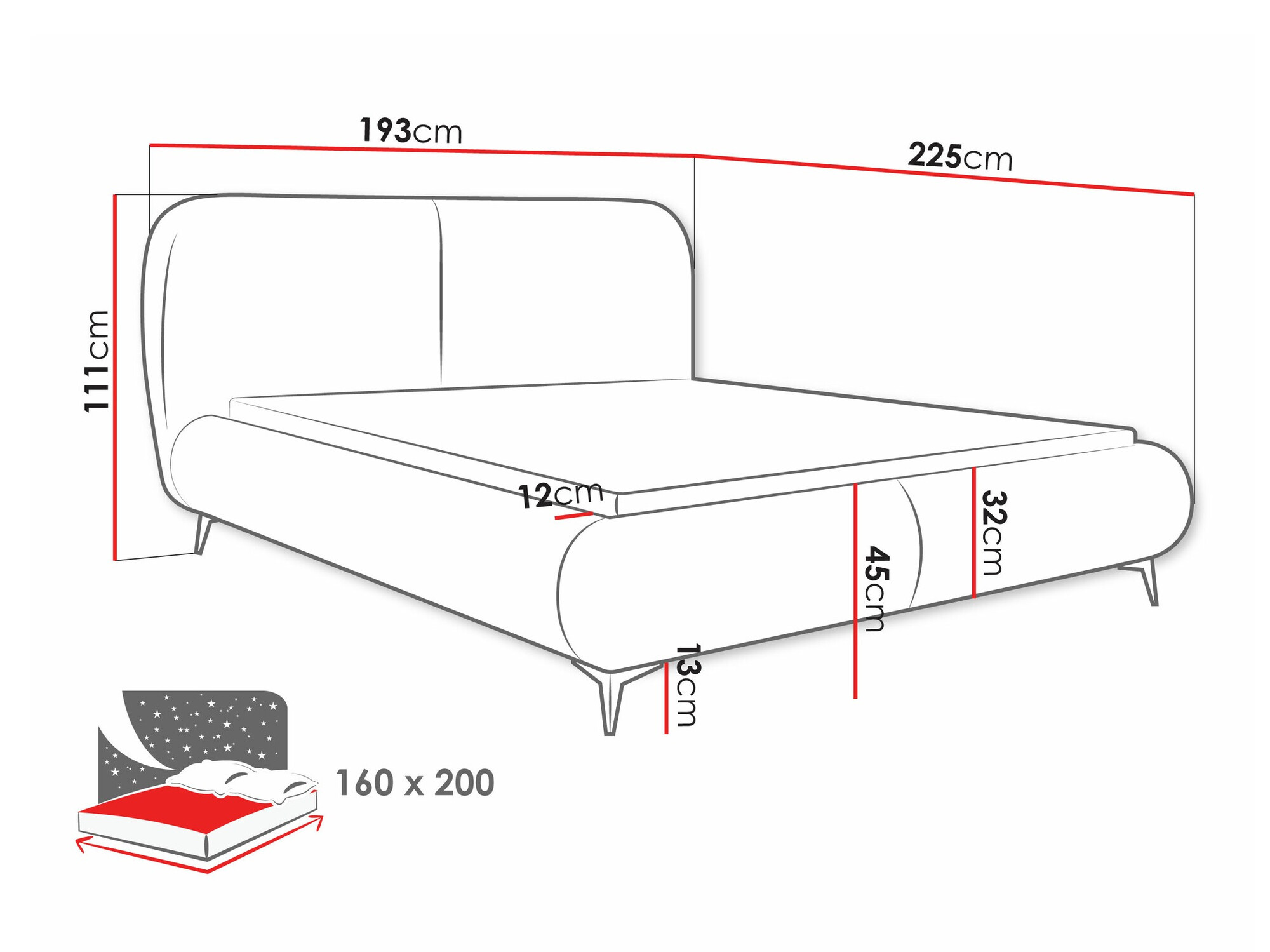 Krevet TrendyNest Fenara (Coral 45)