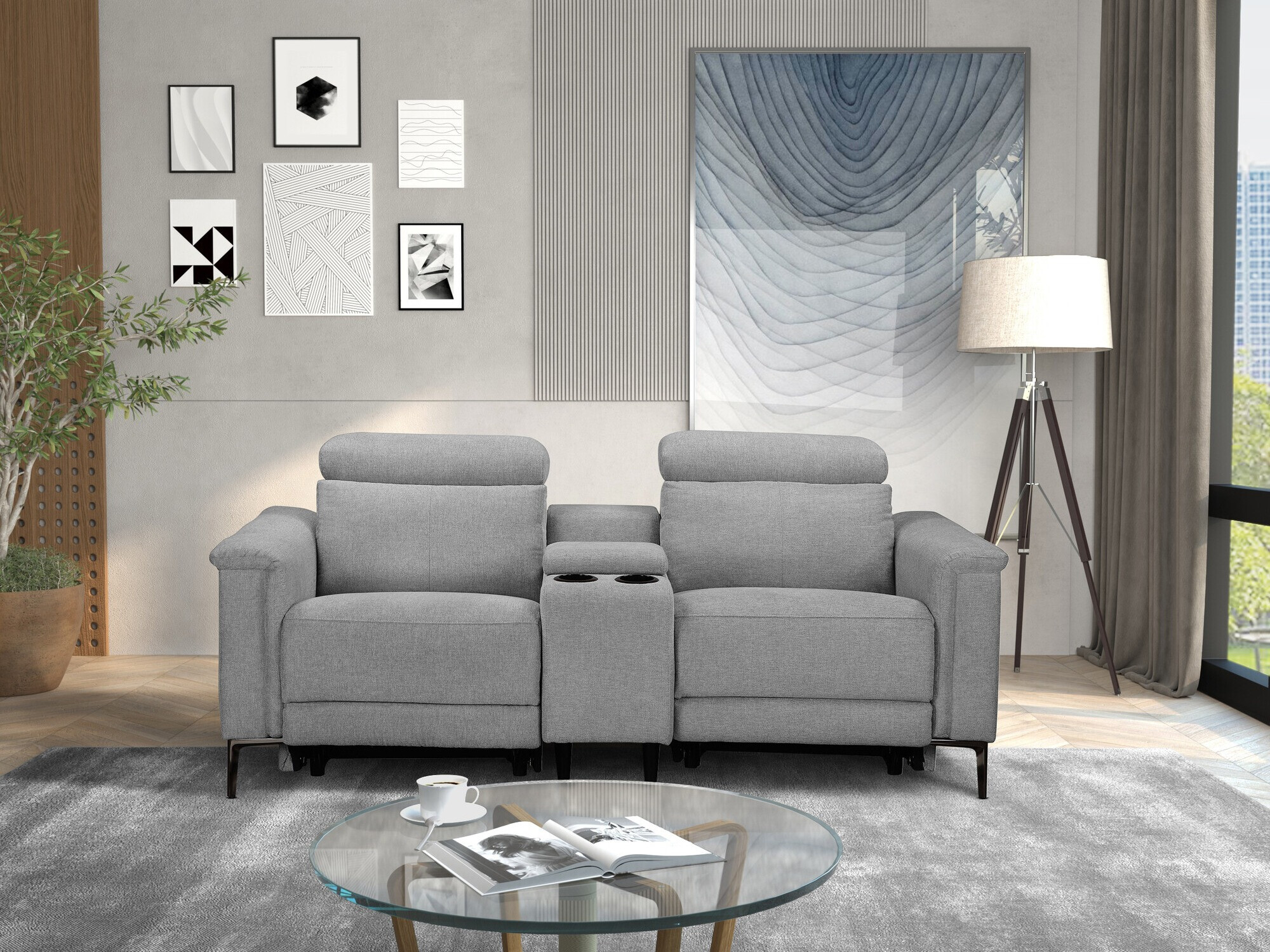 Podesivi kauč Denton 1468 (Siva)