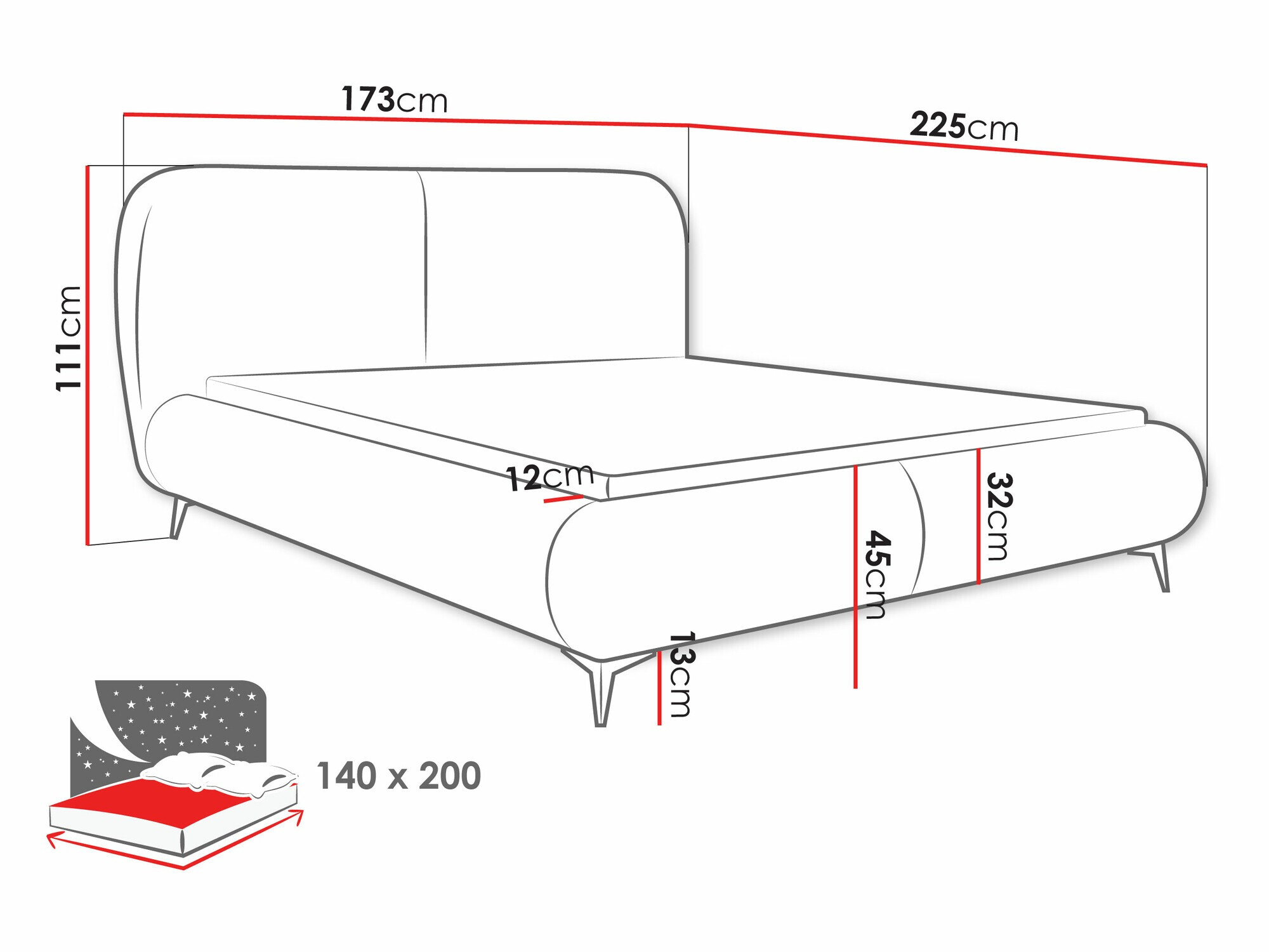 Krevet TrendyNest Fenara (Coral 65)