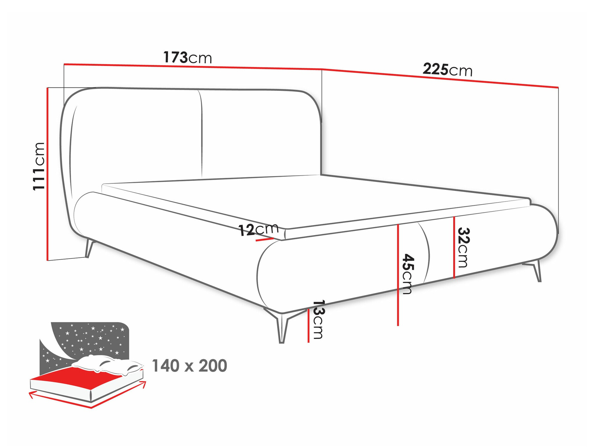 Krevet TrendyNest Fenara (Coral 75)