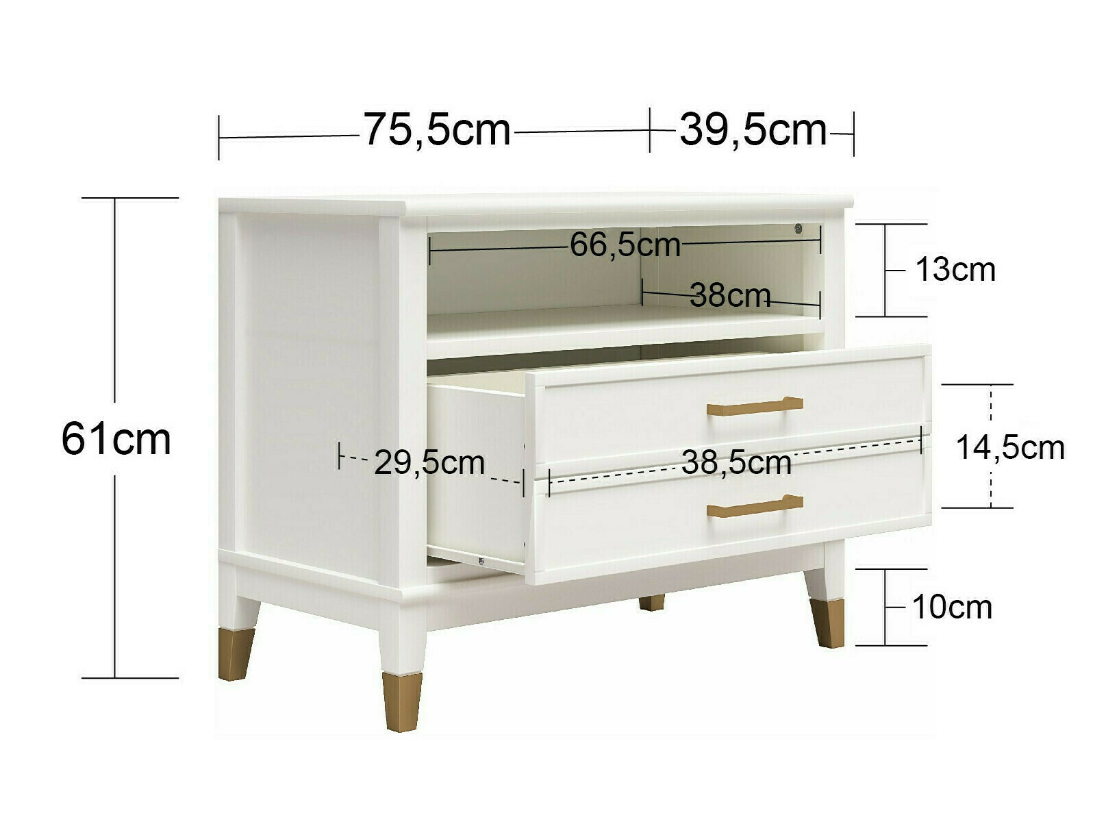 Noćni ormarić CosmoLiving by Cosmopolitan Belromu 107 (Zelena)