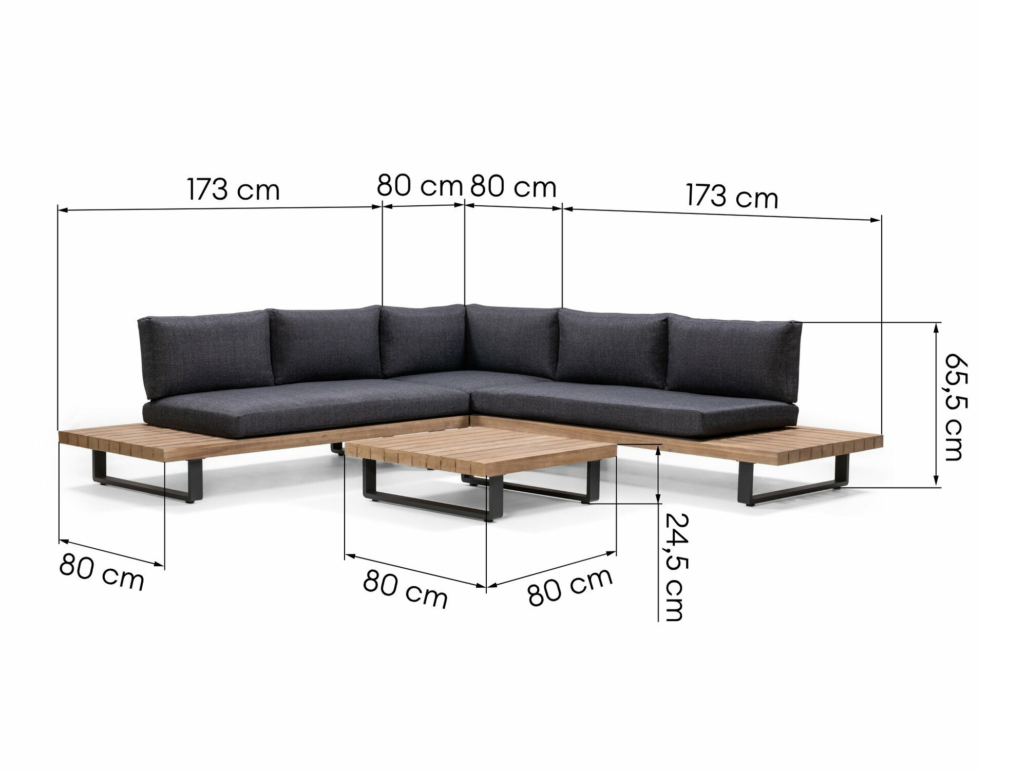 Set vrtnog namještaja Burleson 584 (Siva + Bagrem)