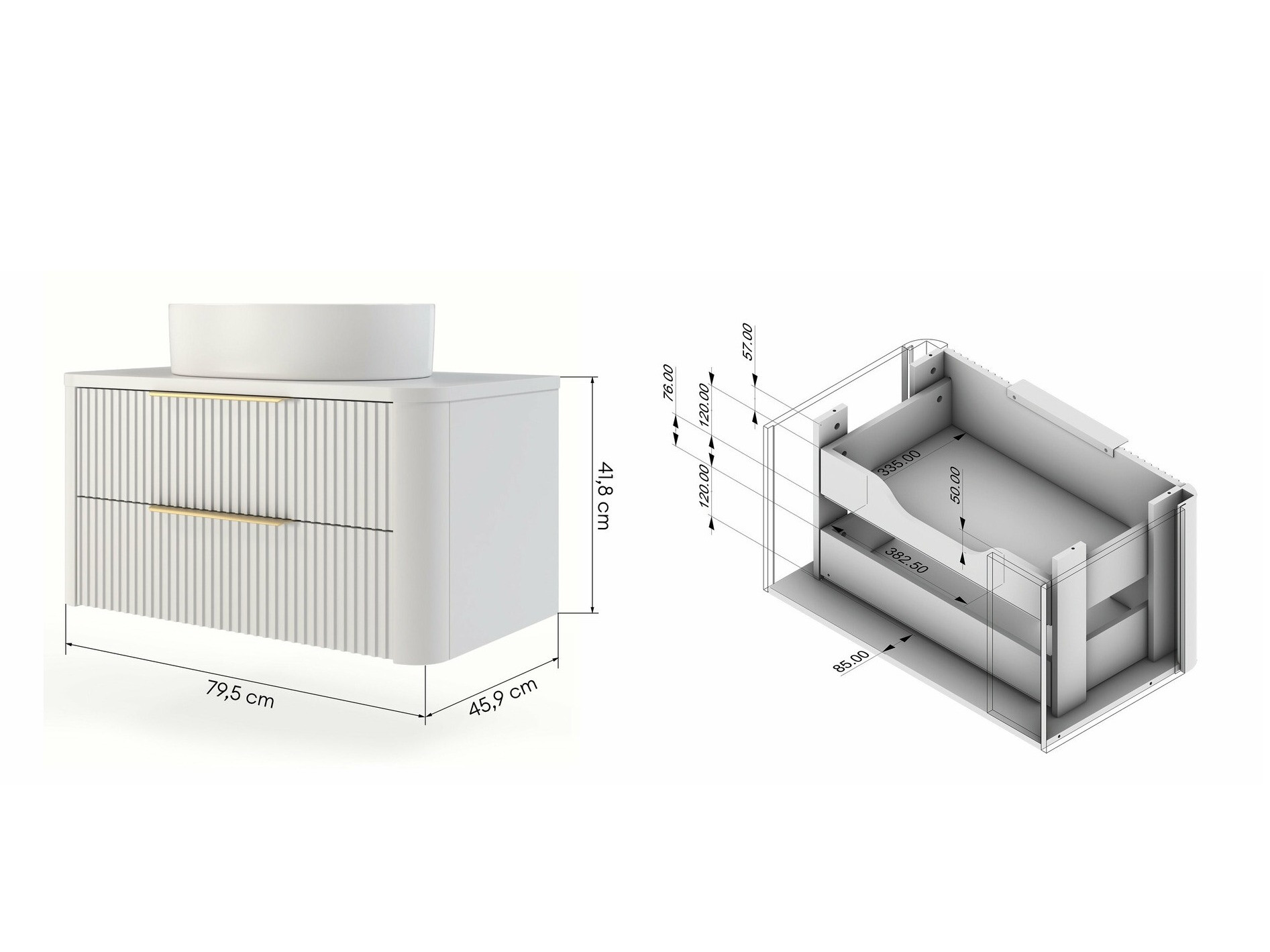 Zidni ormarić za umivaonik Burleson 203