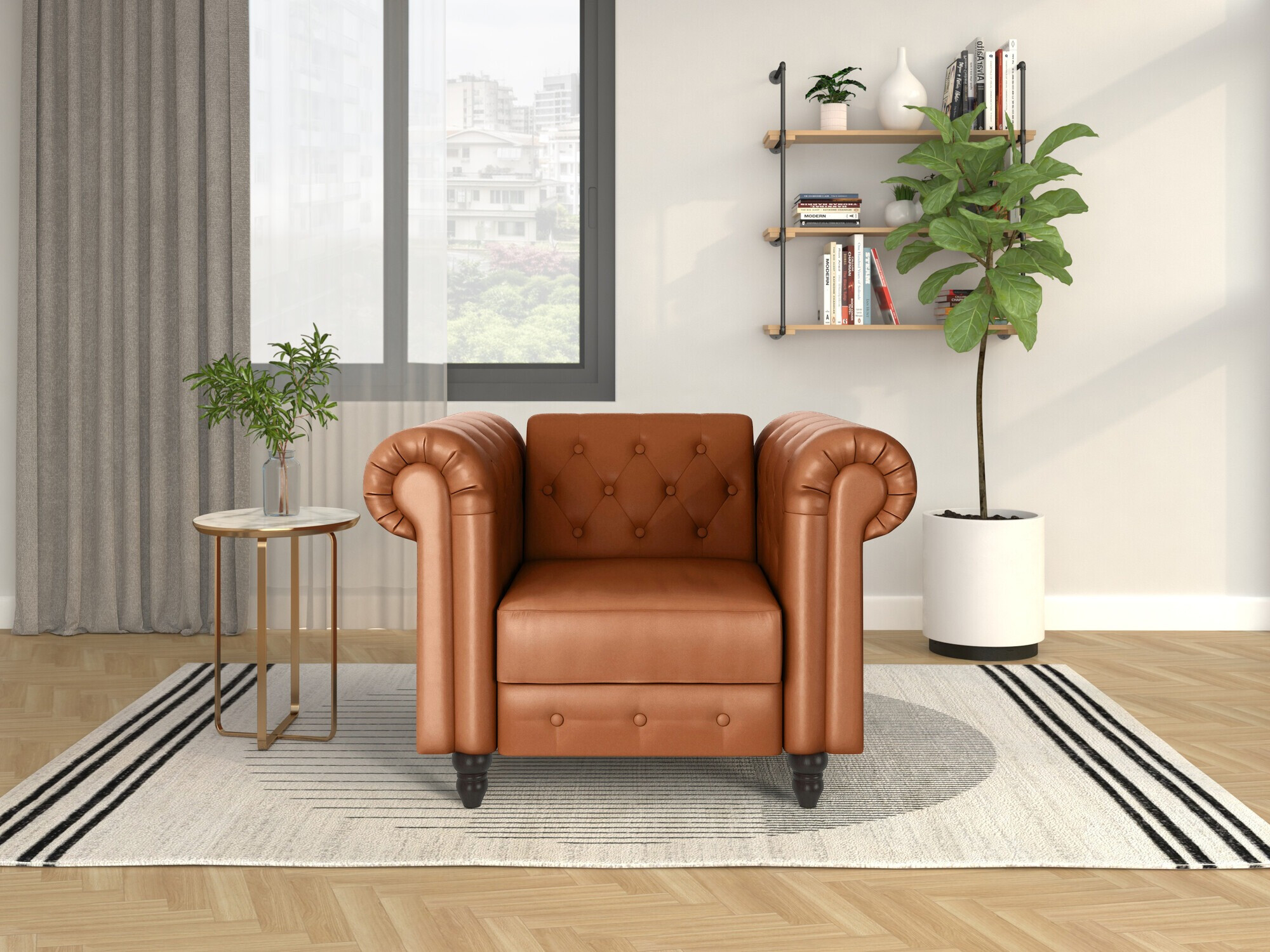 Chesterfield fotelja Tulsa 630 (Smeđa)