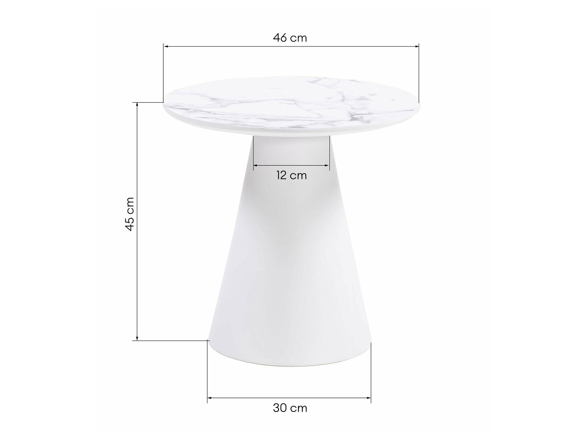 Pomoćni stolić Burleson 440 (Bijeli mramor)