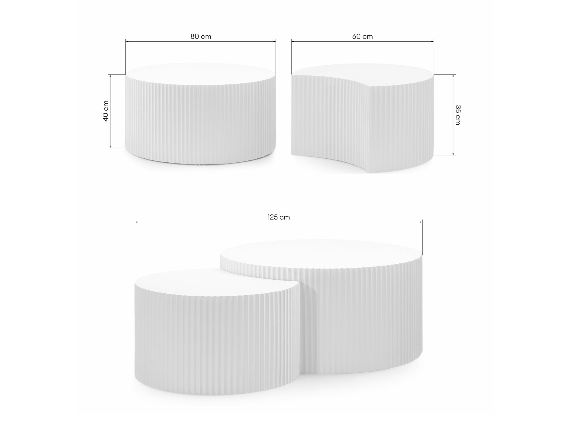 Set stolića za kavu Burleson 234 (Bijela)