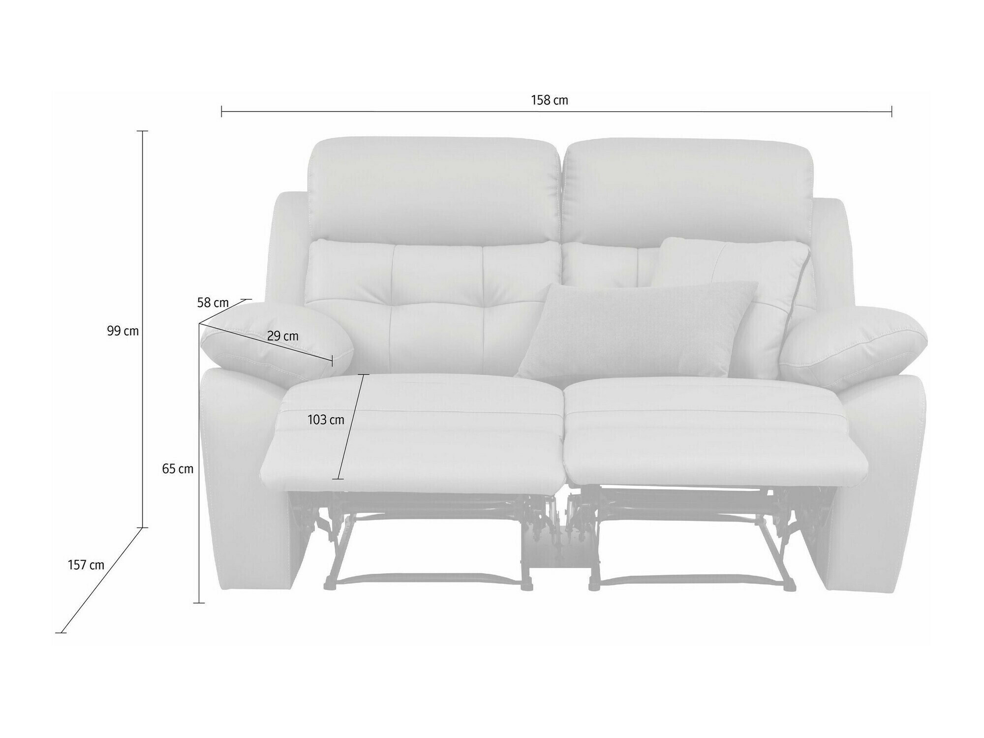 Podesiva sofa Denton 1479 (Siva)