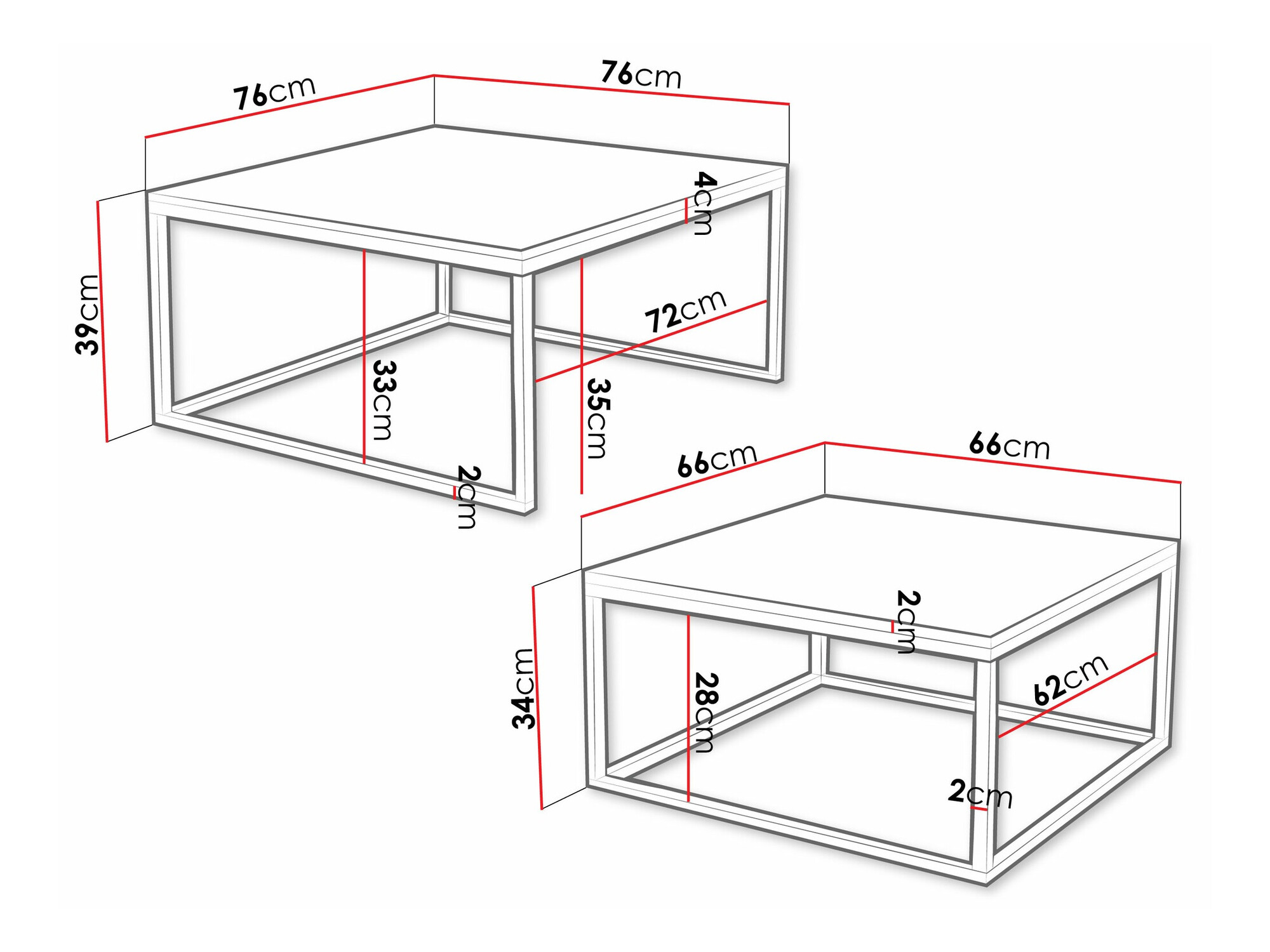 Set stolića za kavu Oswego 133 (Svijetlo drvo + Kašmir)