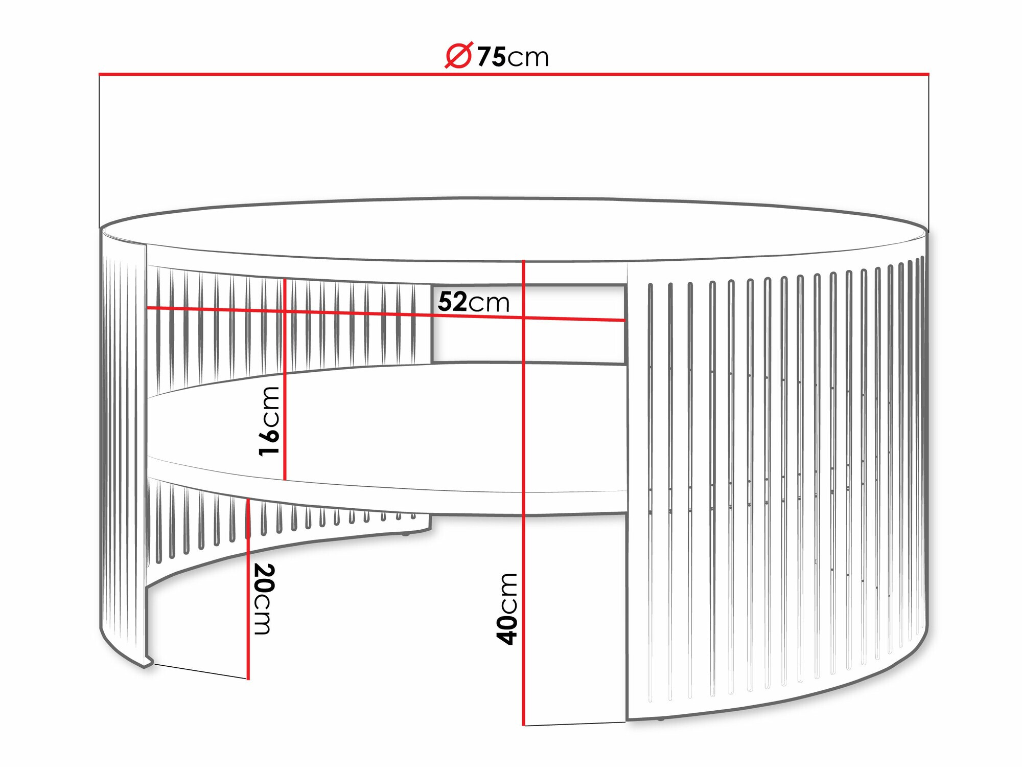 Stolić za kavu Evanola 112 (Kašmir + Bijela)