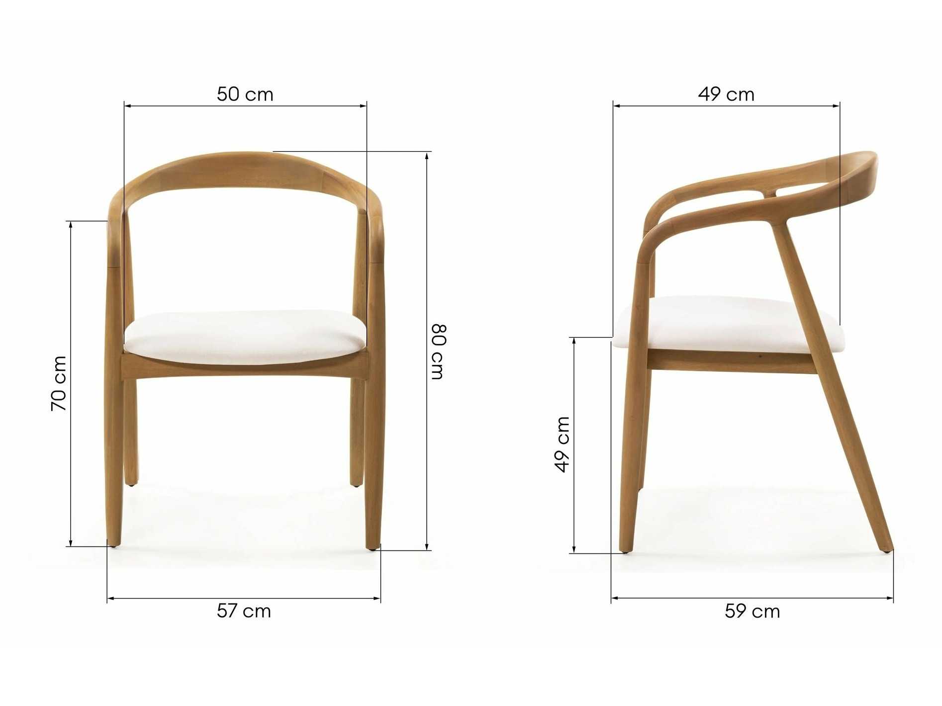 Stolica Burleson 247 (Svijetlo drvo + Krem)
