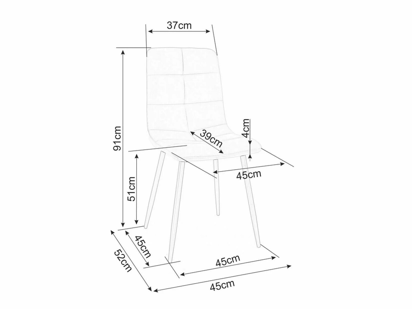 Stolica Detroit 748 (Crna)