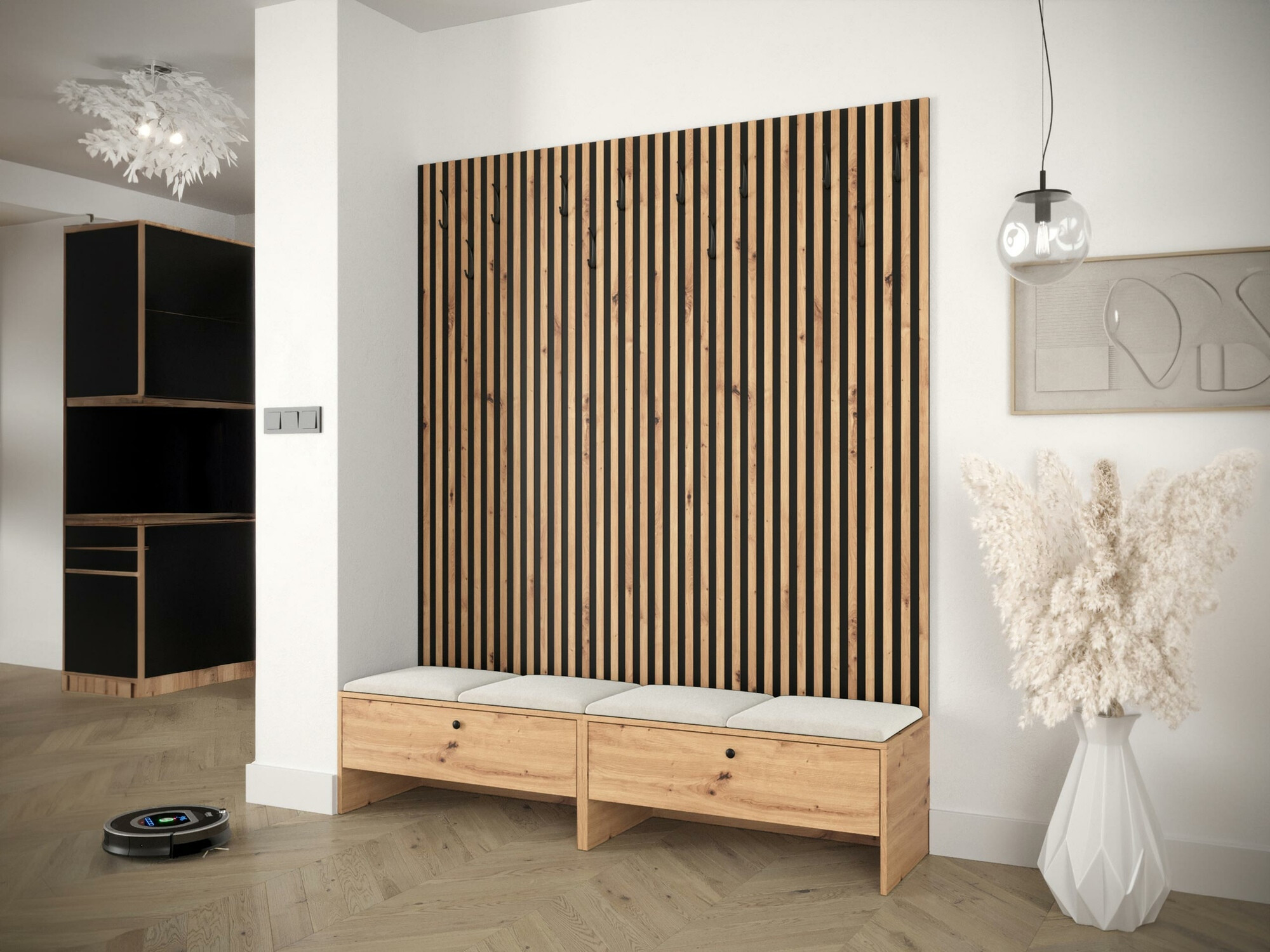 Set za hodnik Donio V (Hrast Artisan + Manila 02)