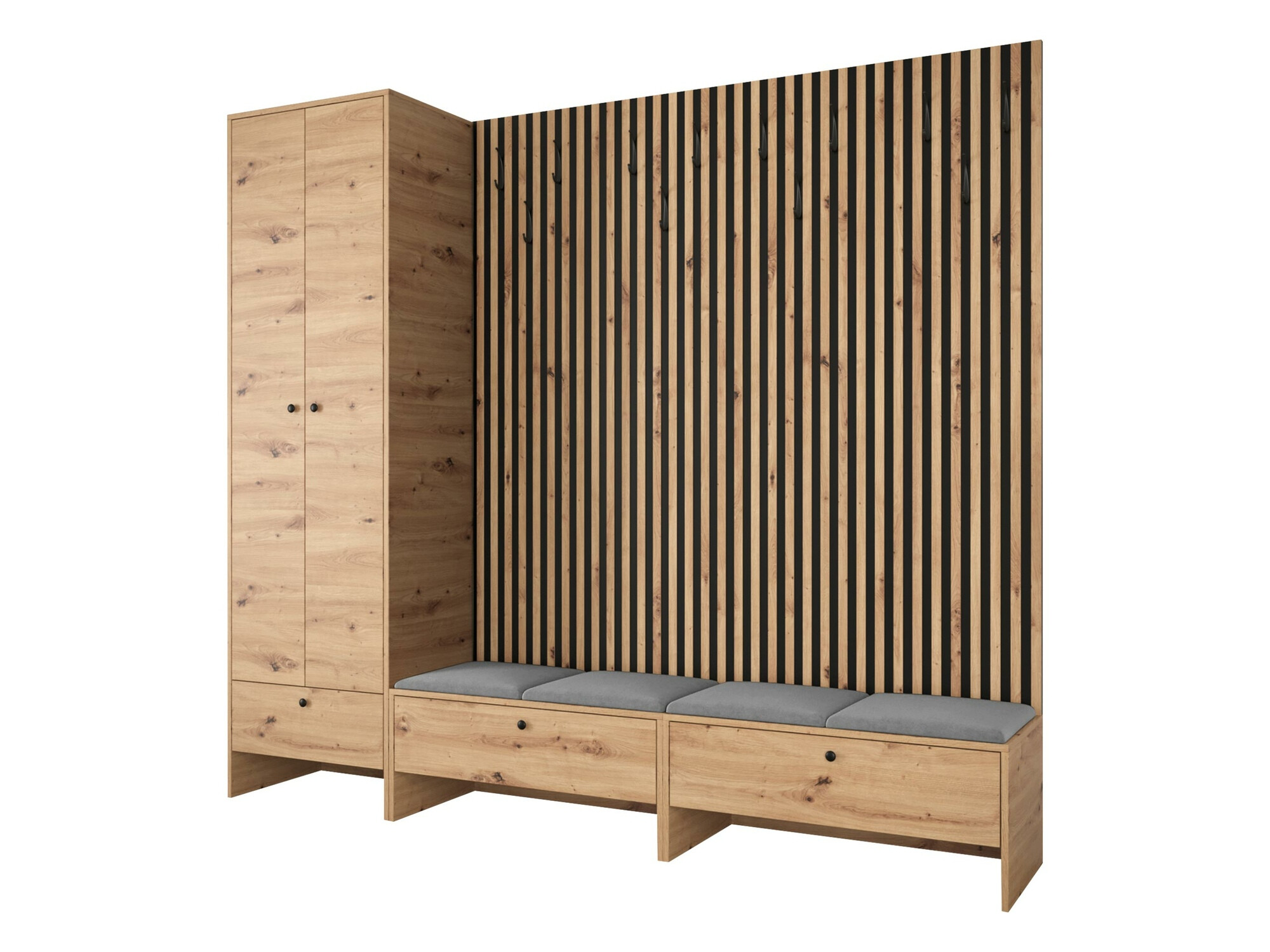 Set za hodnik Donio VI (Hrast Artisan + Manila 16)