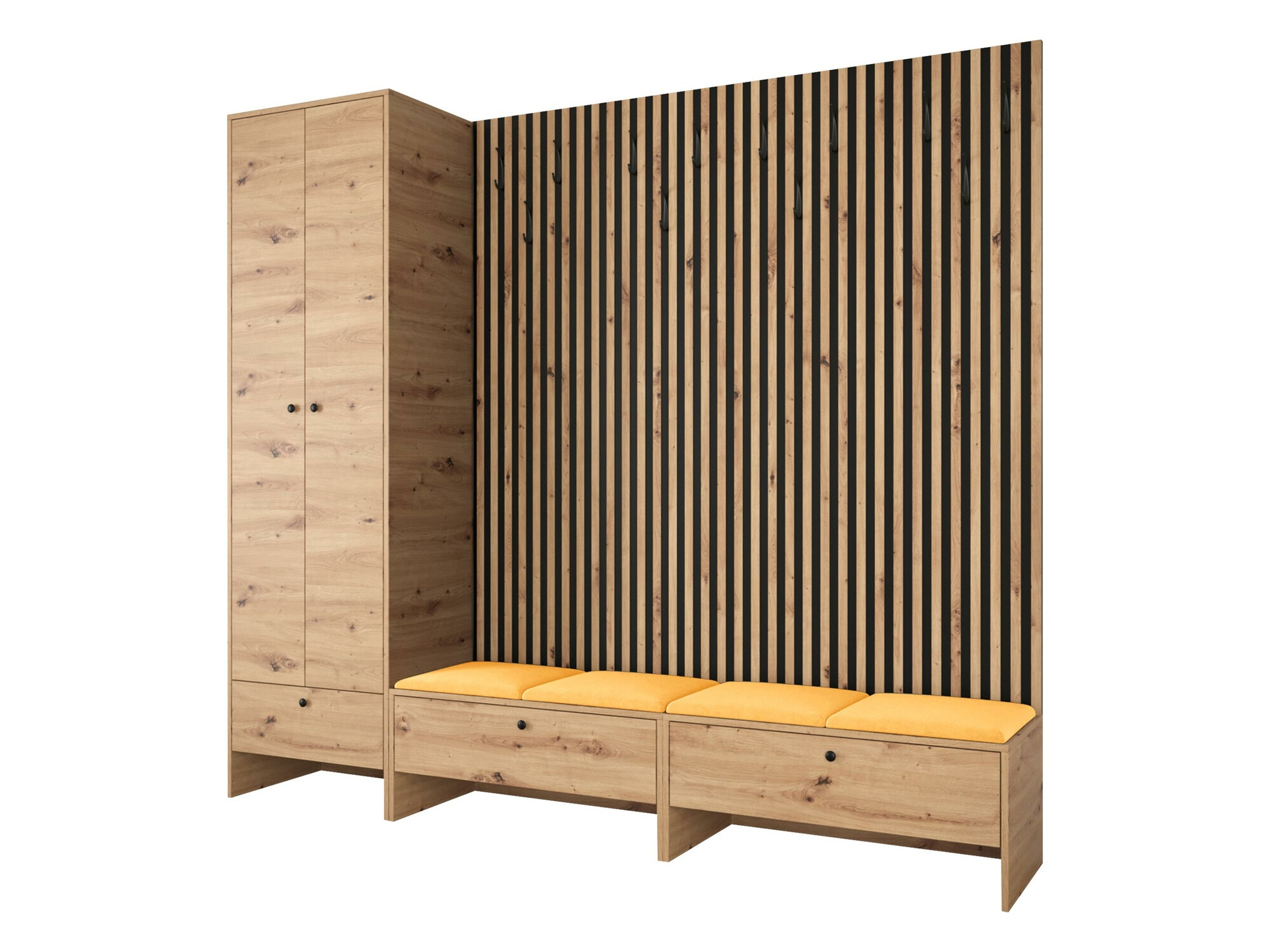 Set za hodnik Donio VI (Hrast Artisan + Manila 32)