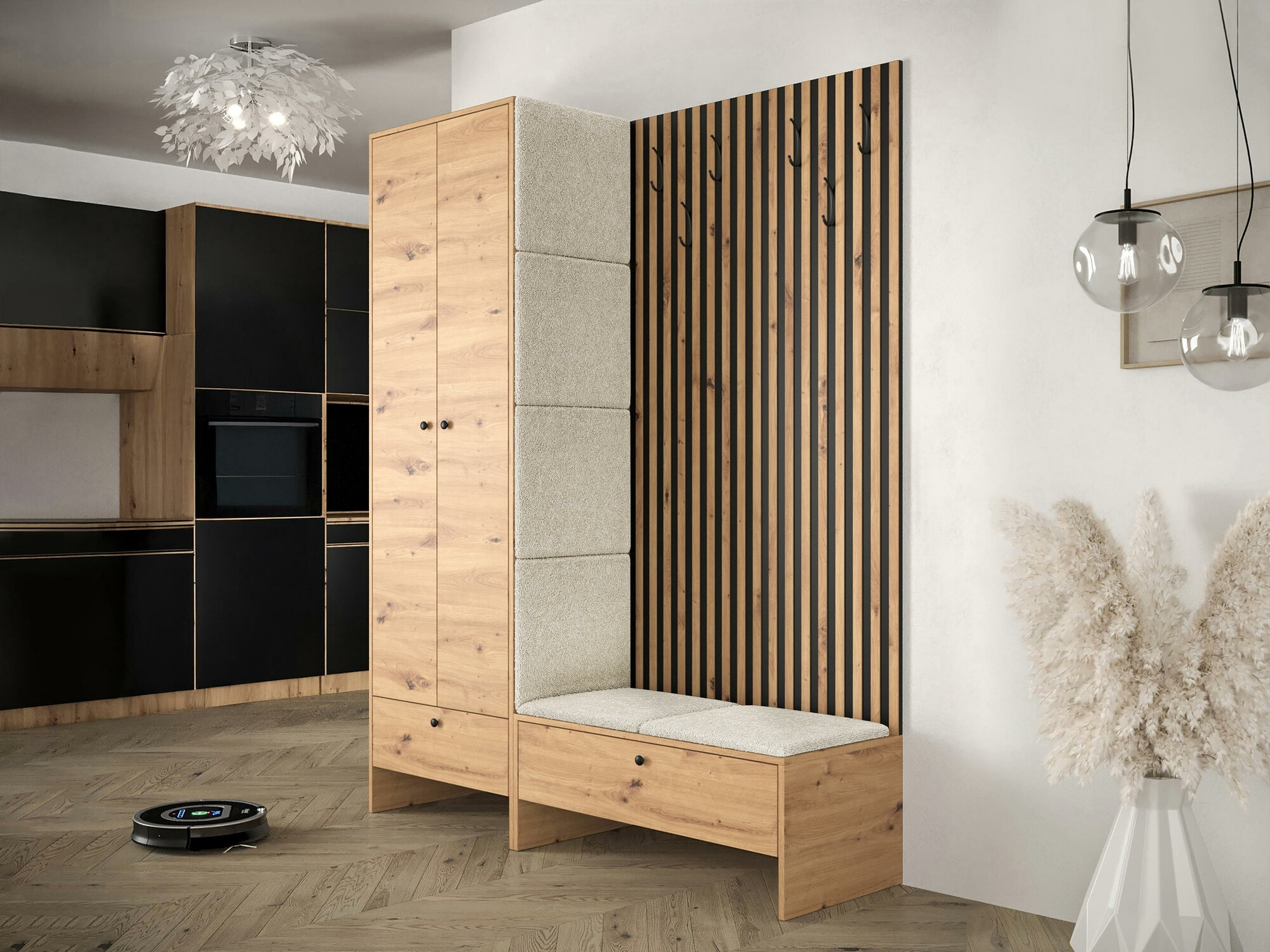 Set za hodnik Hartford 320 (Hrast Artisan + Abriamo 3)