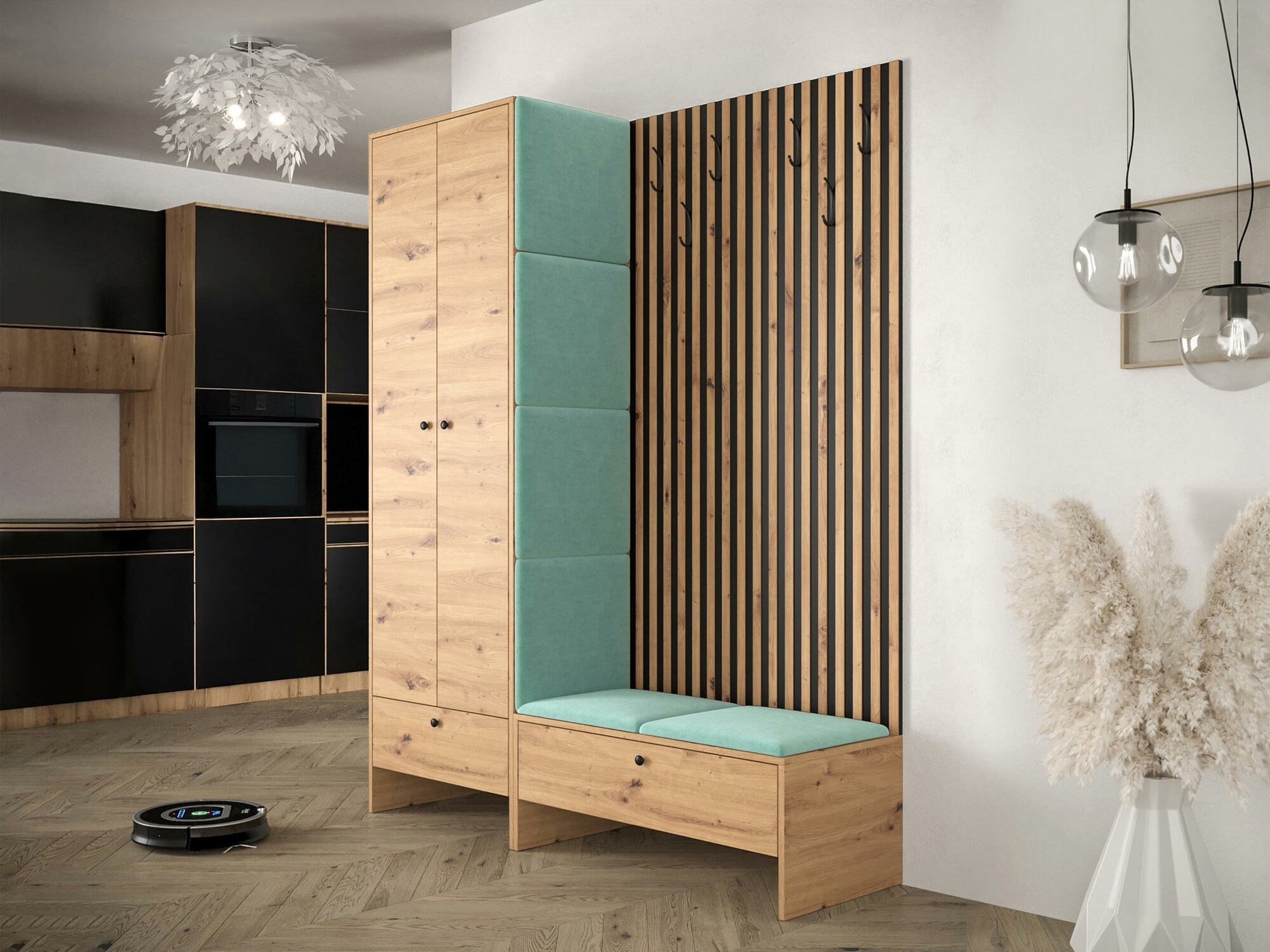 Set za hodnik Hartford 320 (Hrast Artisan + Manila 11)