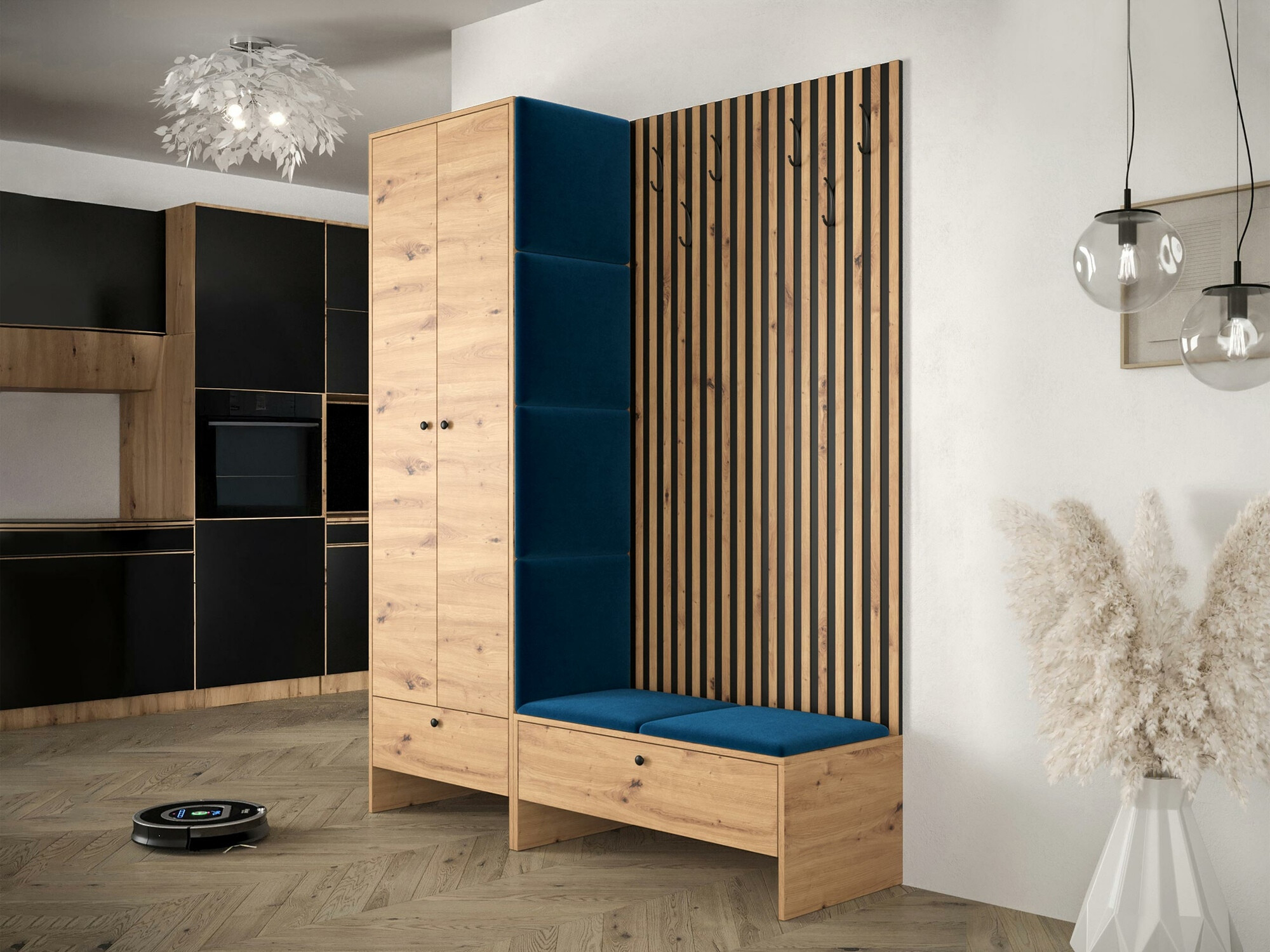 Set za hodnik Hartford 320 (Hrast Artisan + Manila 26)