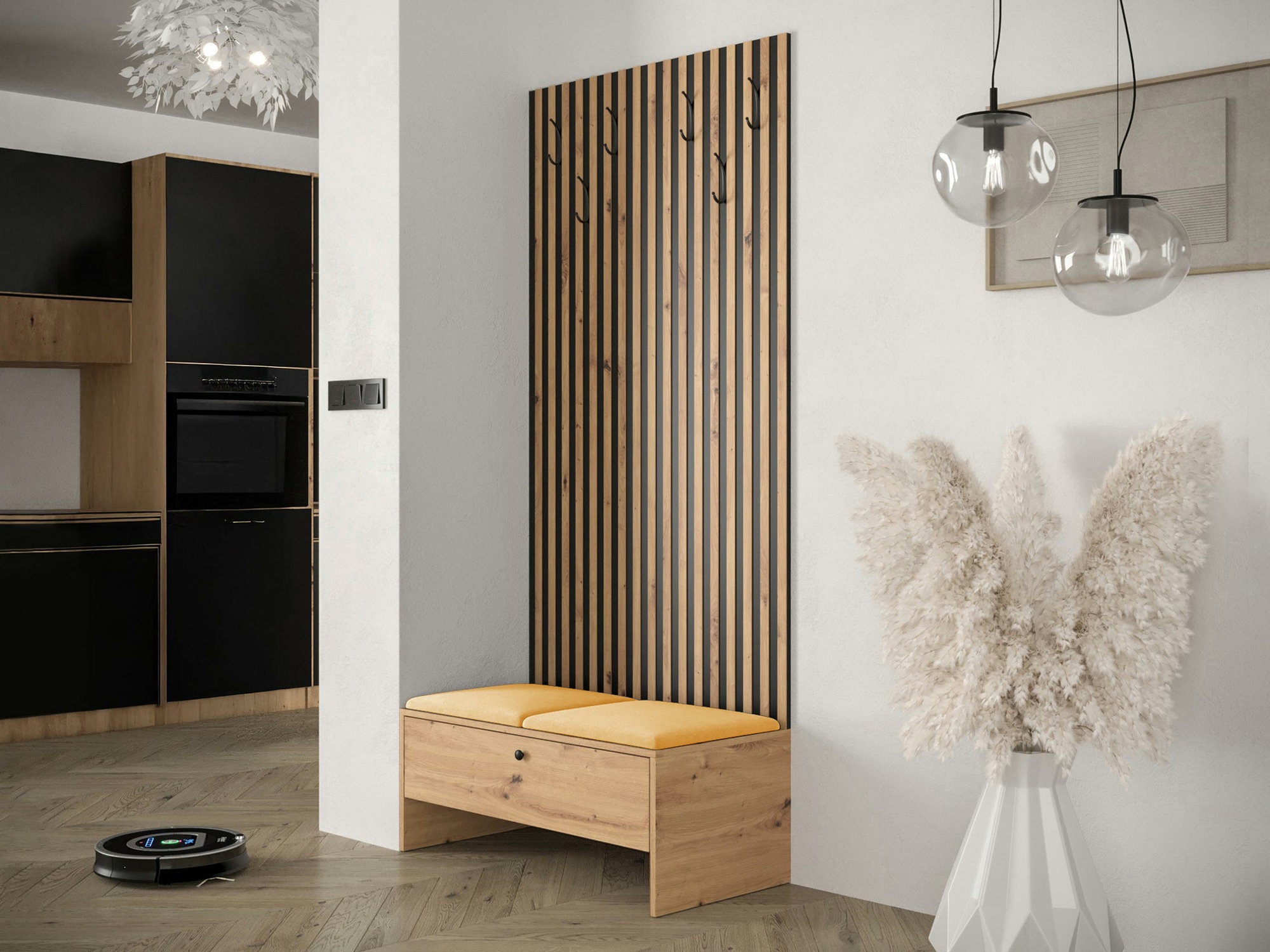 Set za hodnik Hartford 321 (Hrast Artisan + Manila 32)