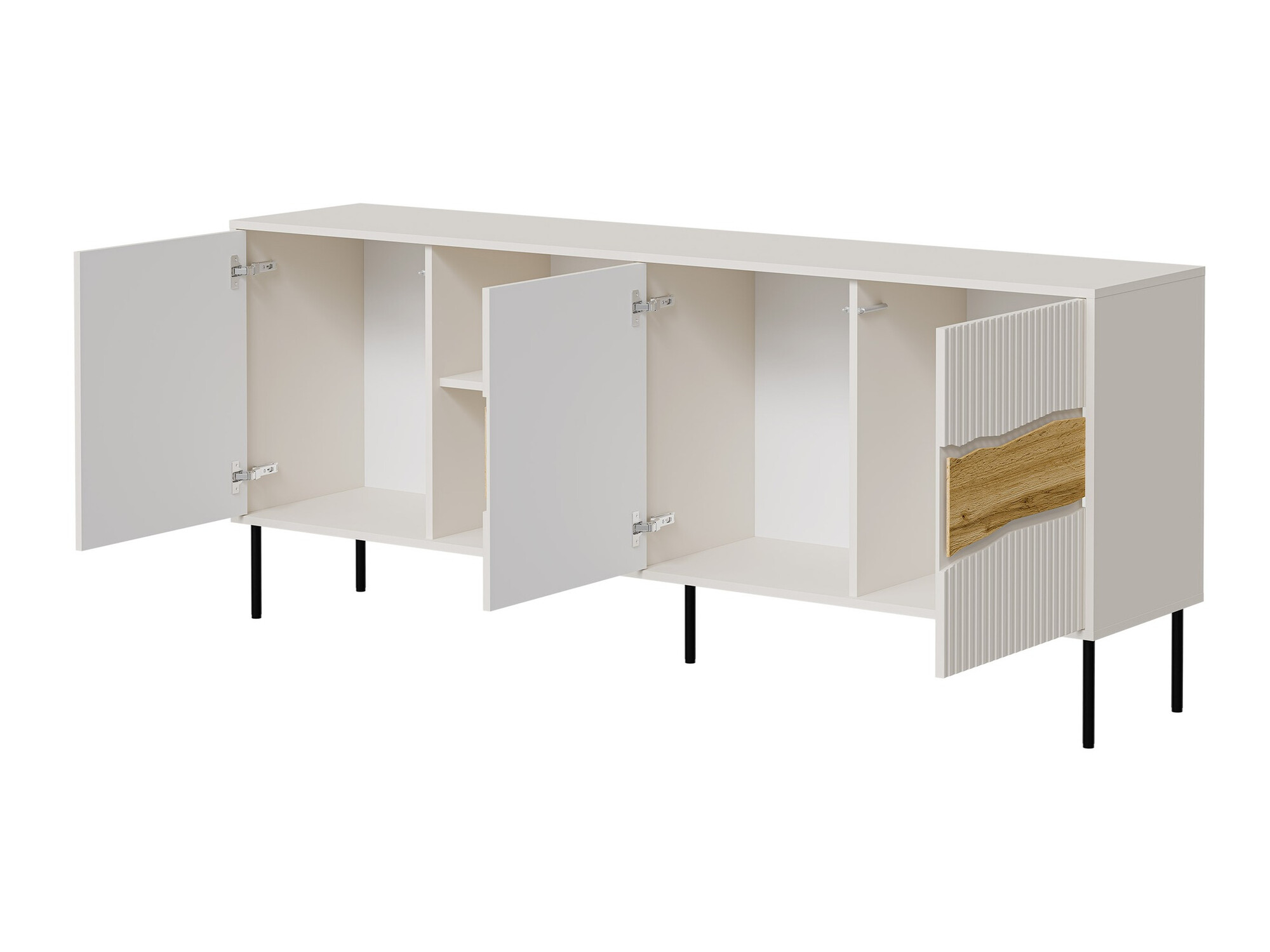 Set za dnevni boravak Monevare 105 (Crna + Hrast Wotan)