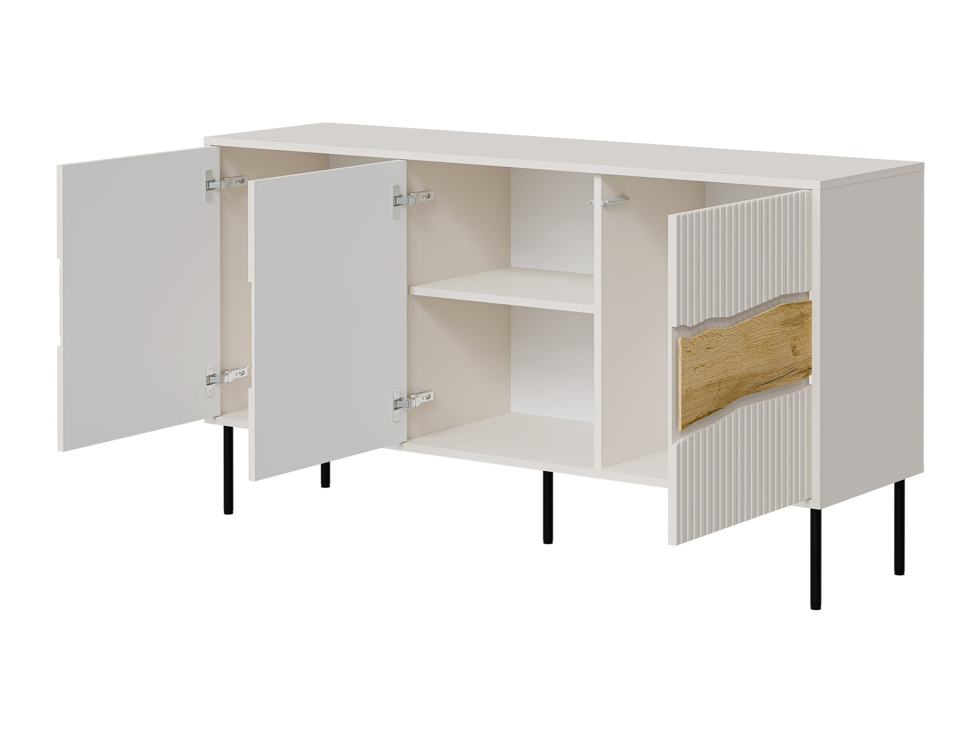 Set za dnevni boravak Monevare 105 (Crna + Hrast Wotan)