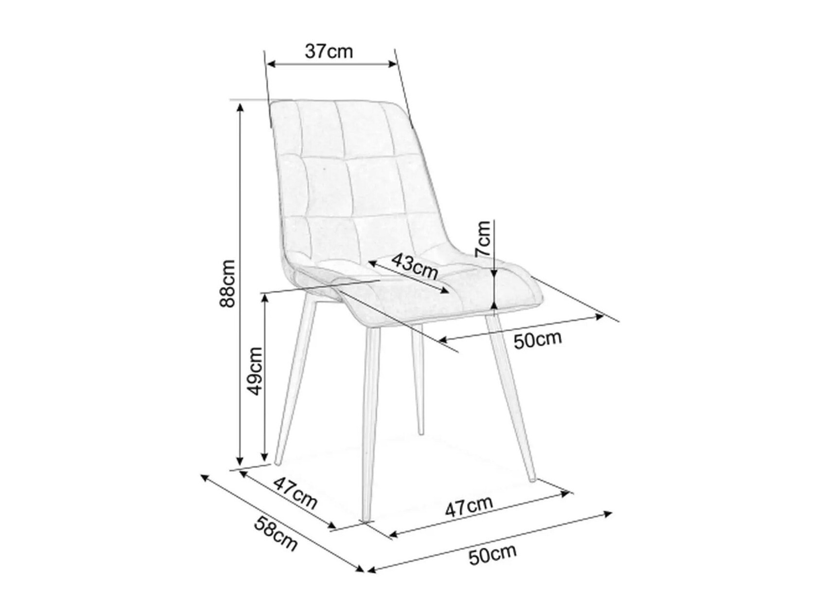 Stolica Detroit 752 (Siva)